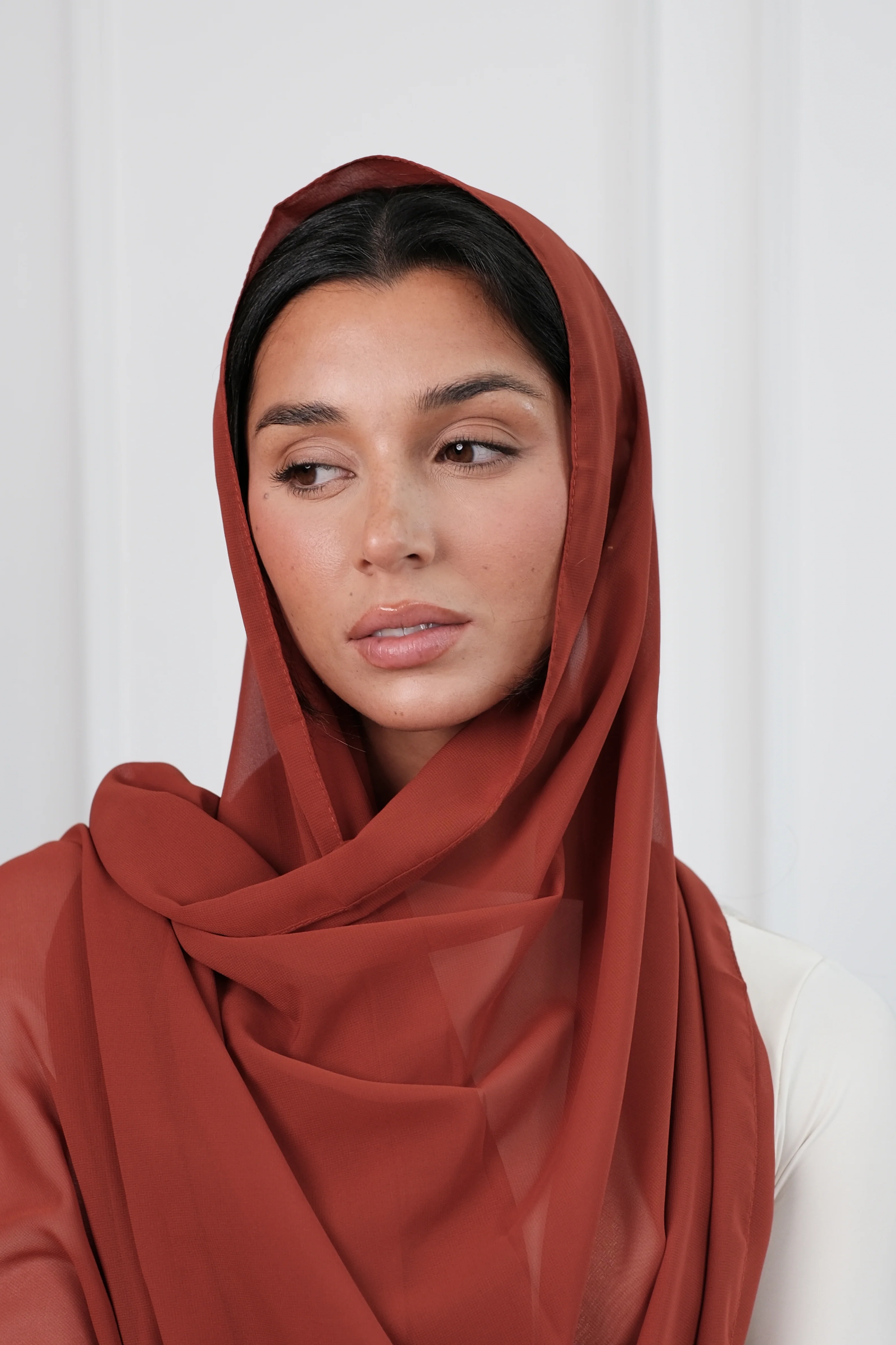 Rust Chiffon Hijab - Image 3