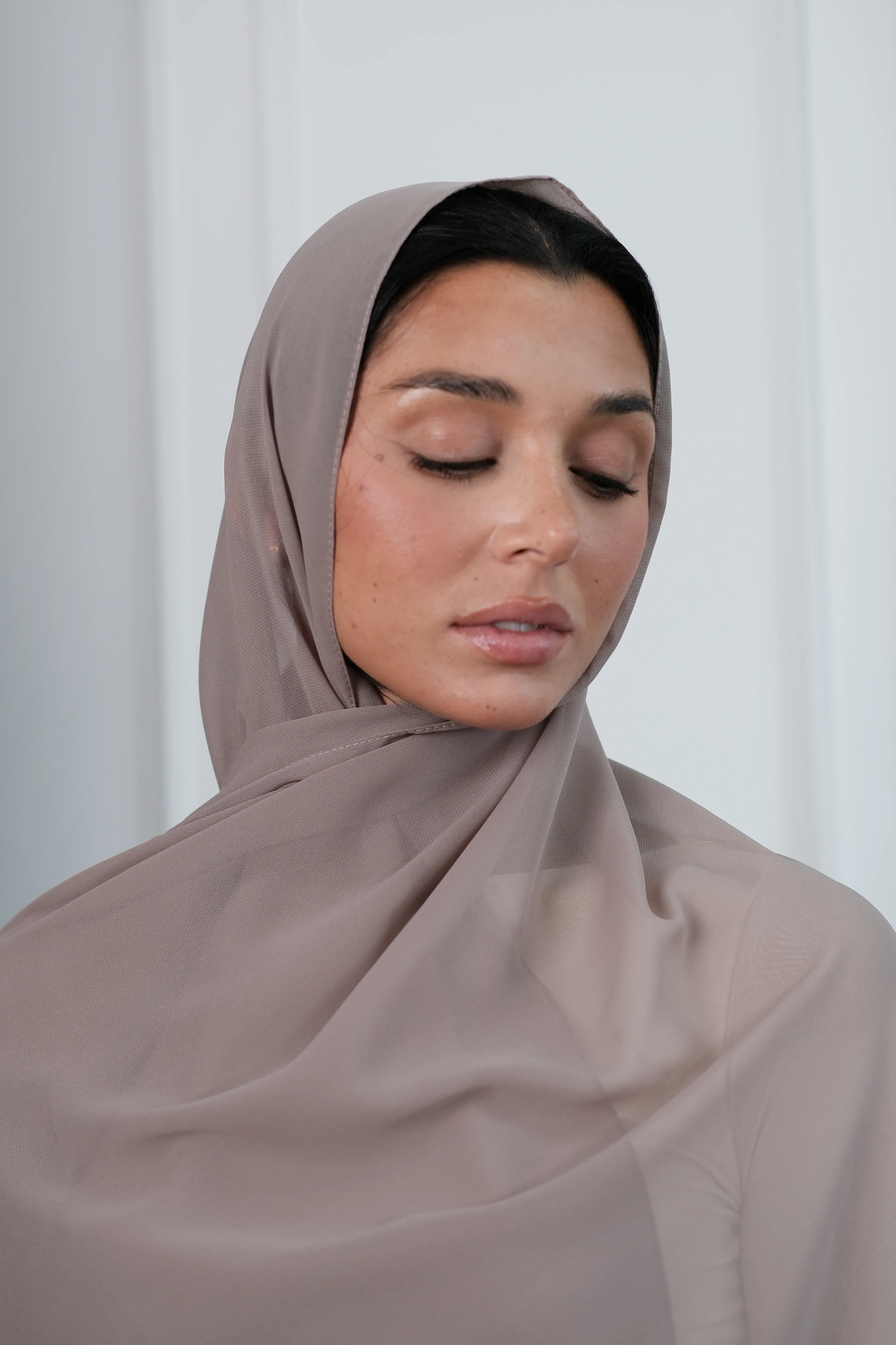 Taupe Chiffon Hijab - Image 3