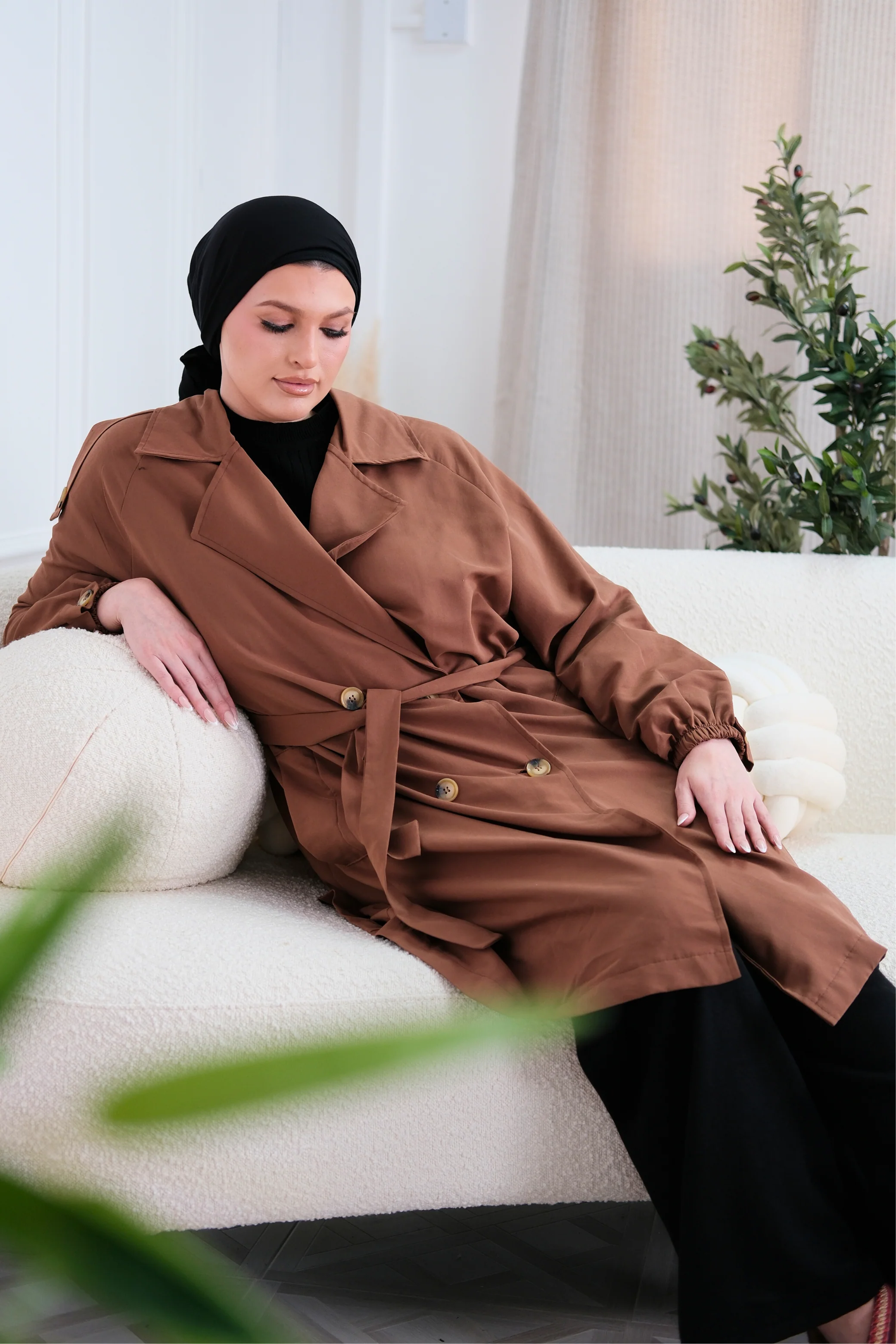 Amora Belted Trench Coat - Image 3