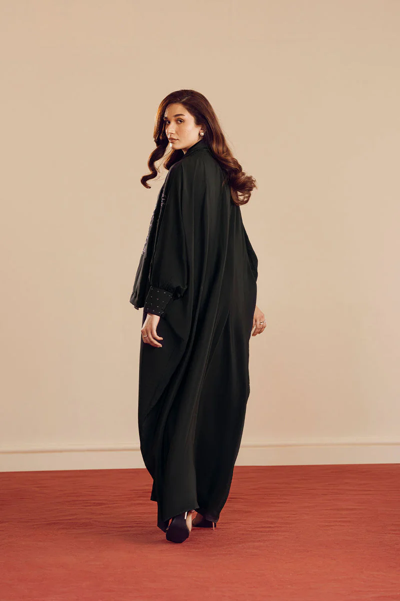 Silk Black Abaya - Image 3
