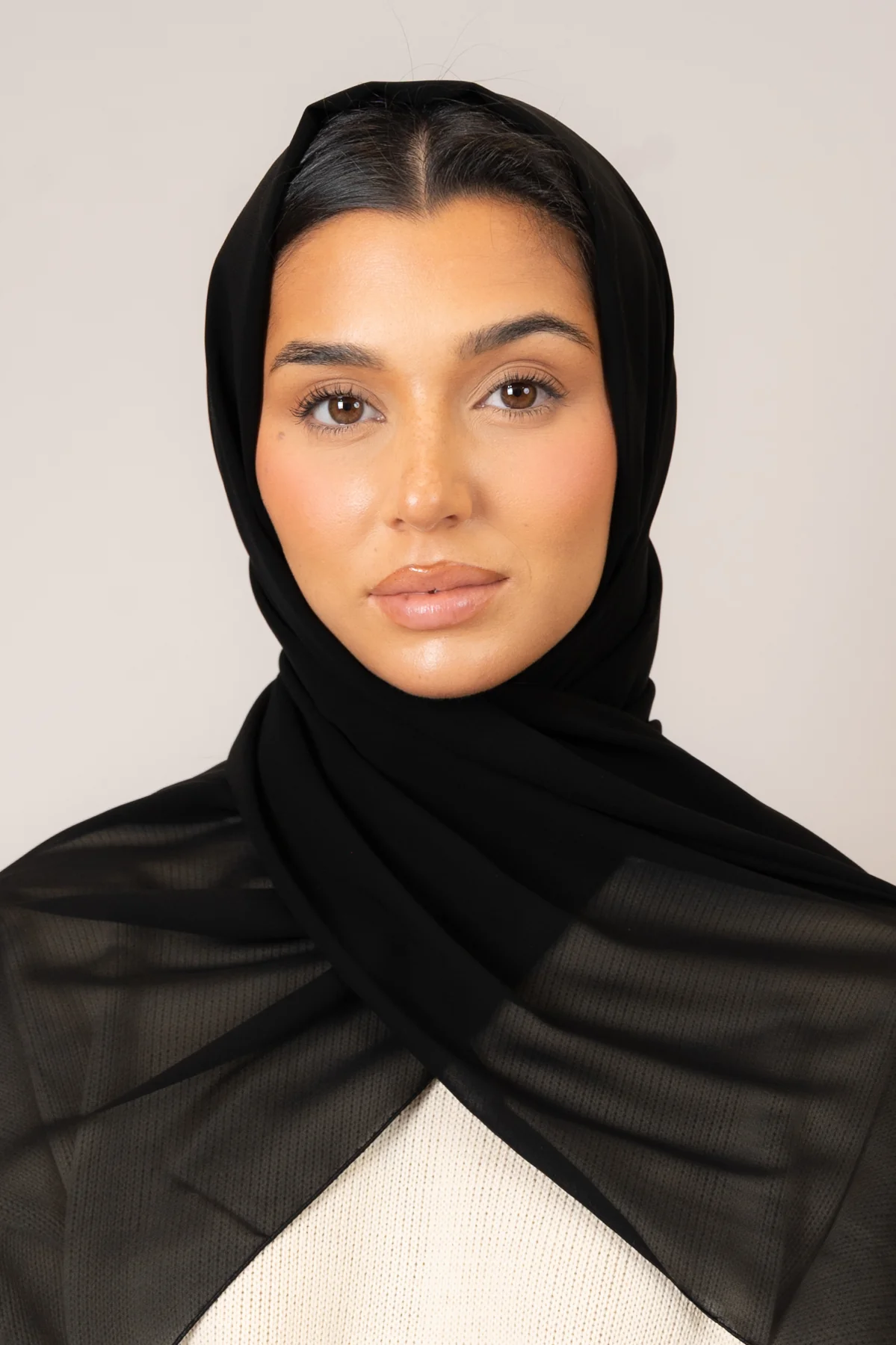 Black Chiffon Hijab - Image 3