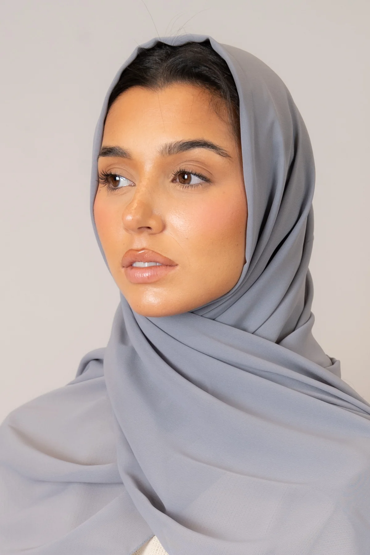 Grey Chiffon Hijab - Image 3