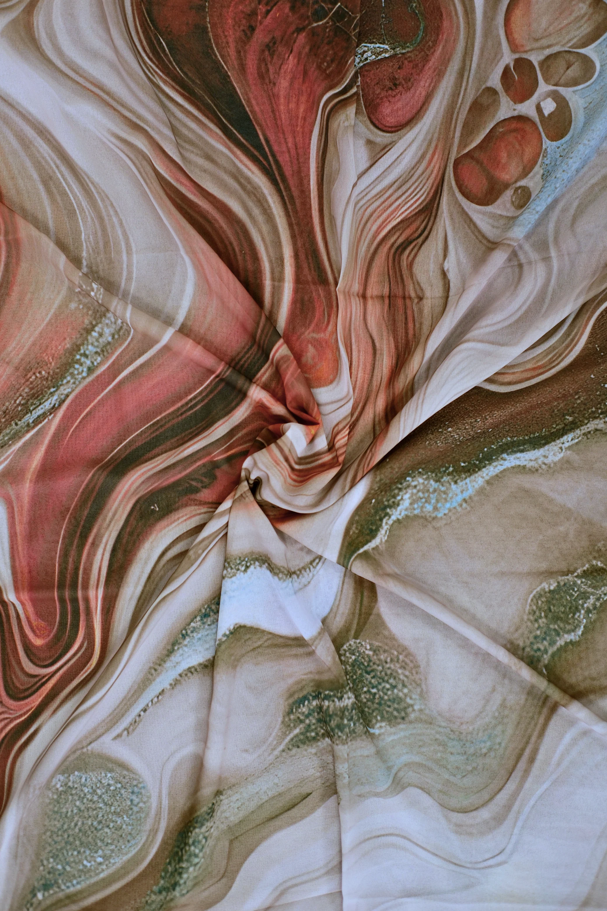 Stone Flow Honey Earth Printed Hijab - Image 3