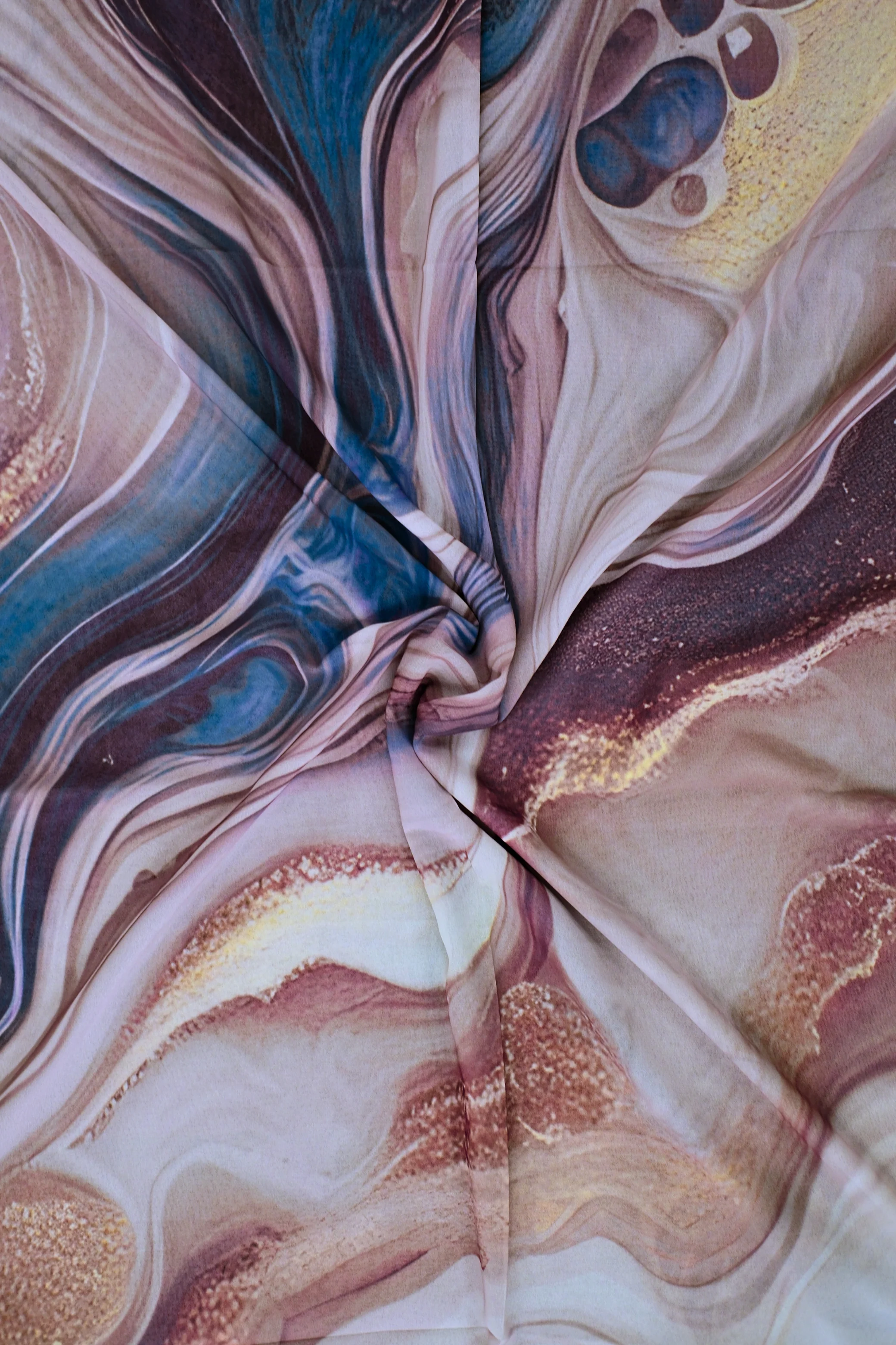 Stone Flow Lake Blue Printed Hijab - Image 3