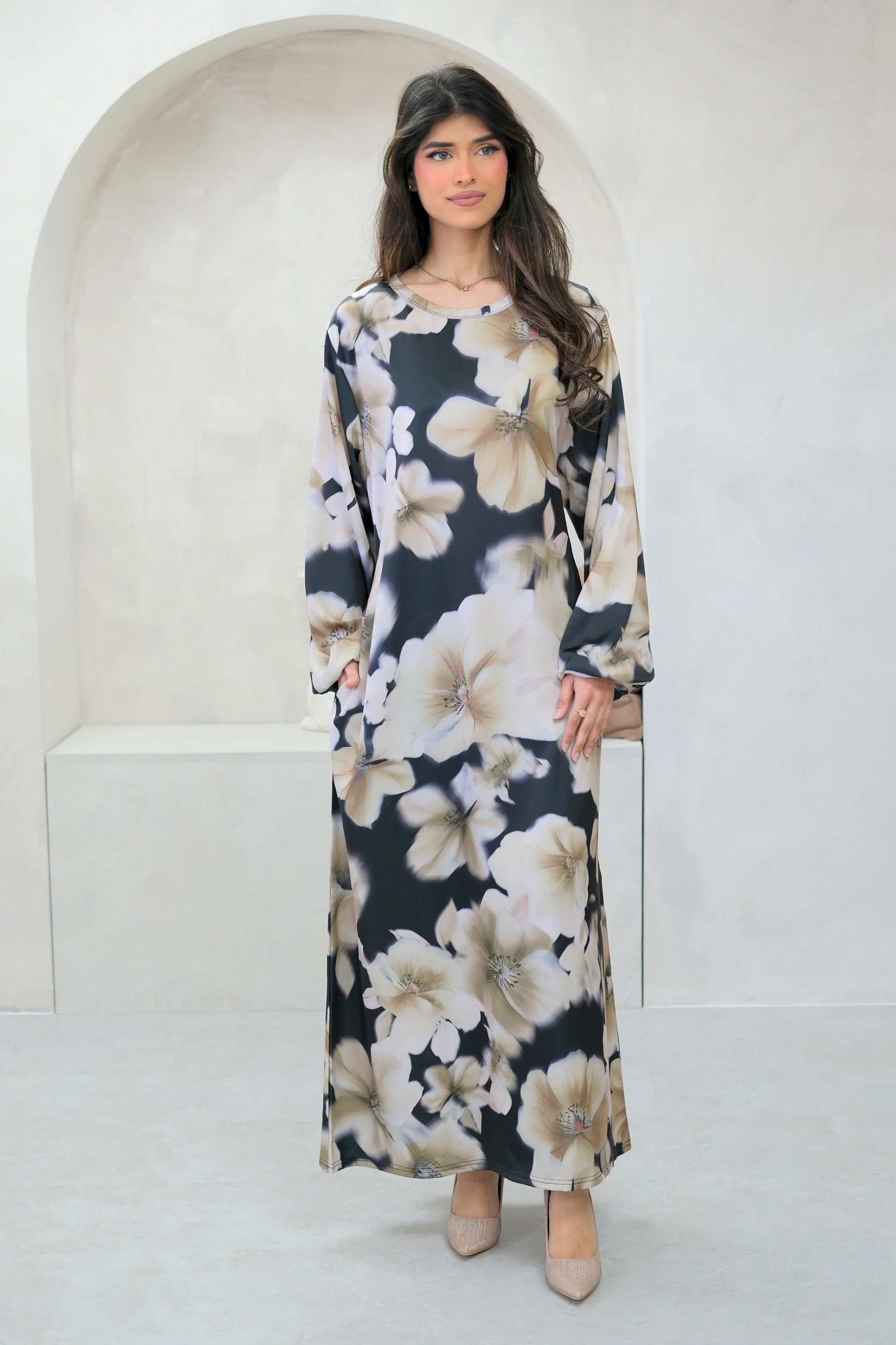 Elyra Noir Bloom Dress - Image 3