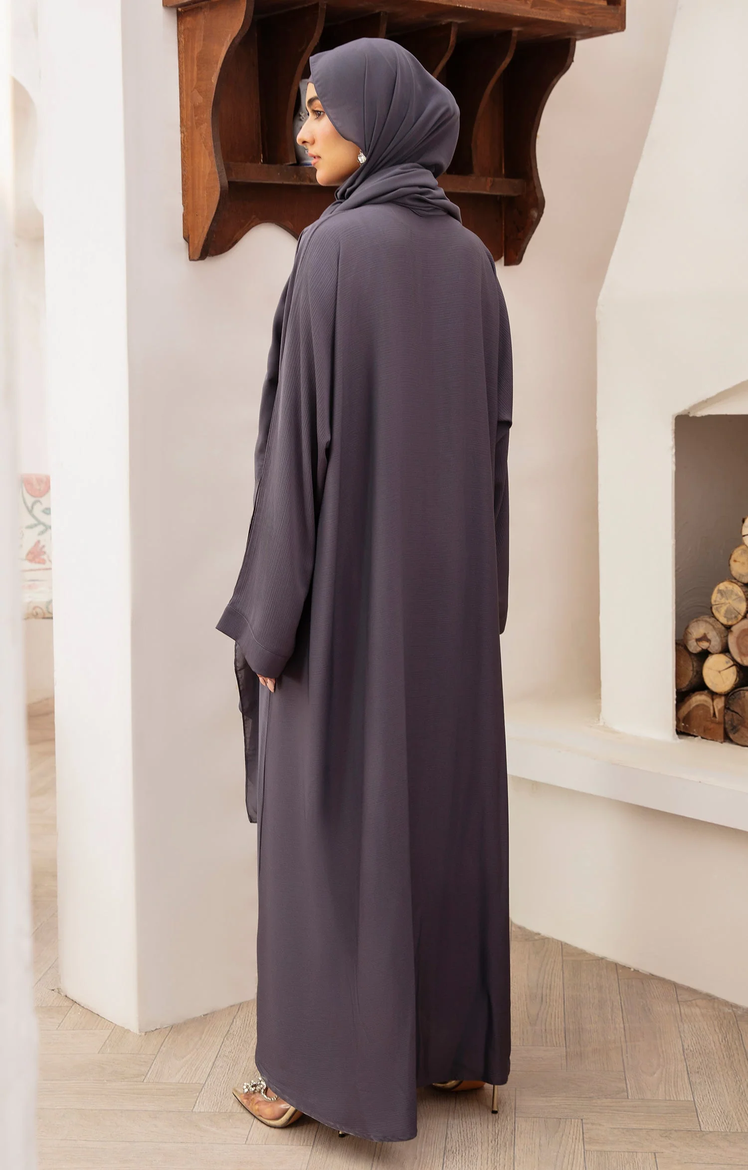 Grey Melange Abaya - Image 4