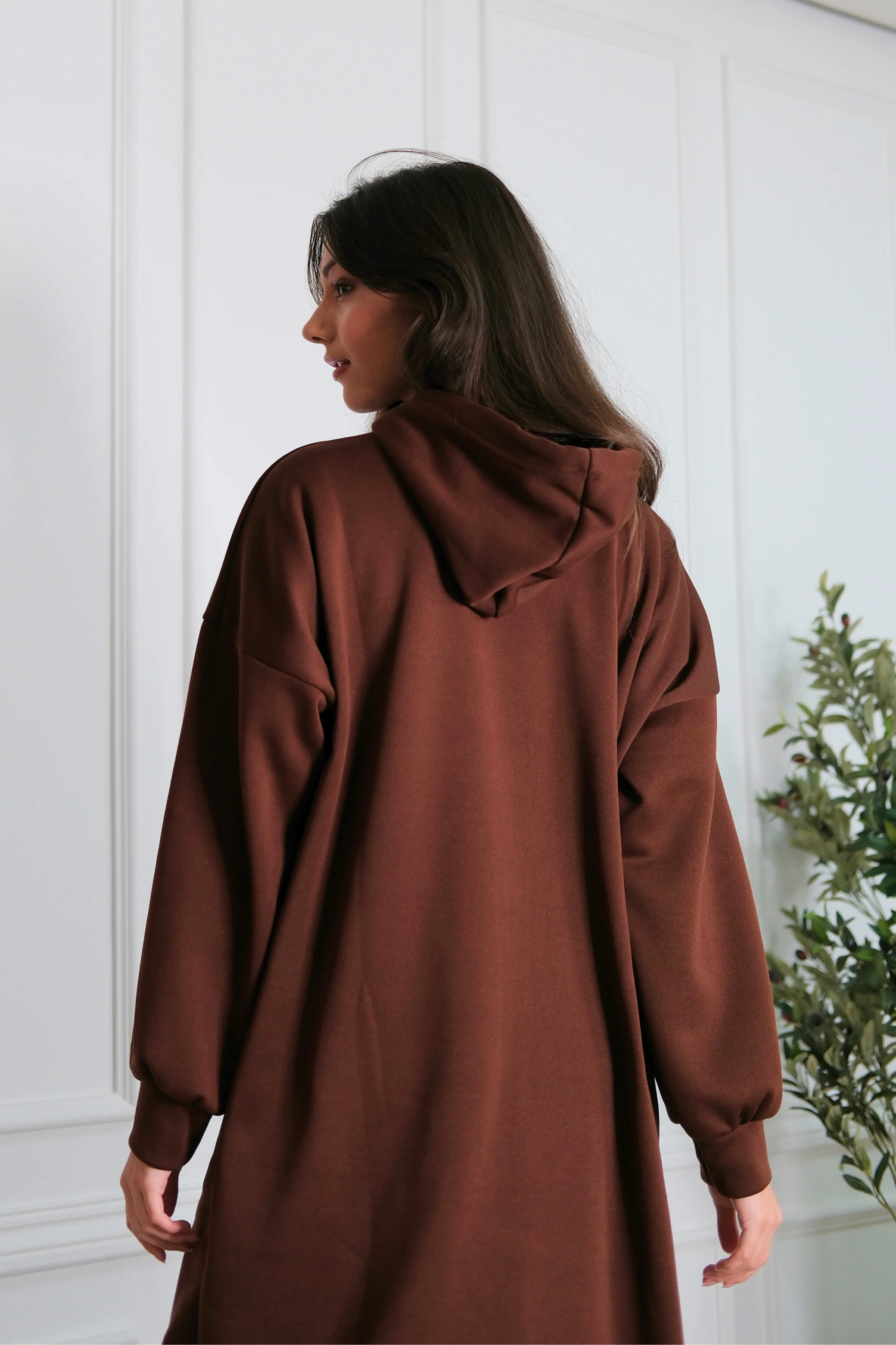 Signature Brown Hoodie Dress - Image 3