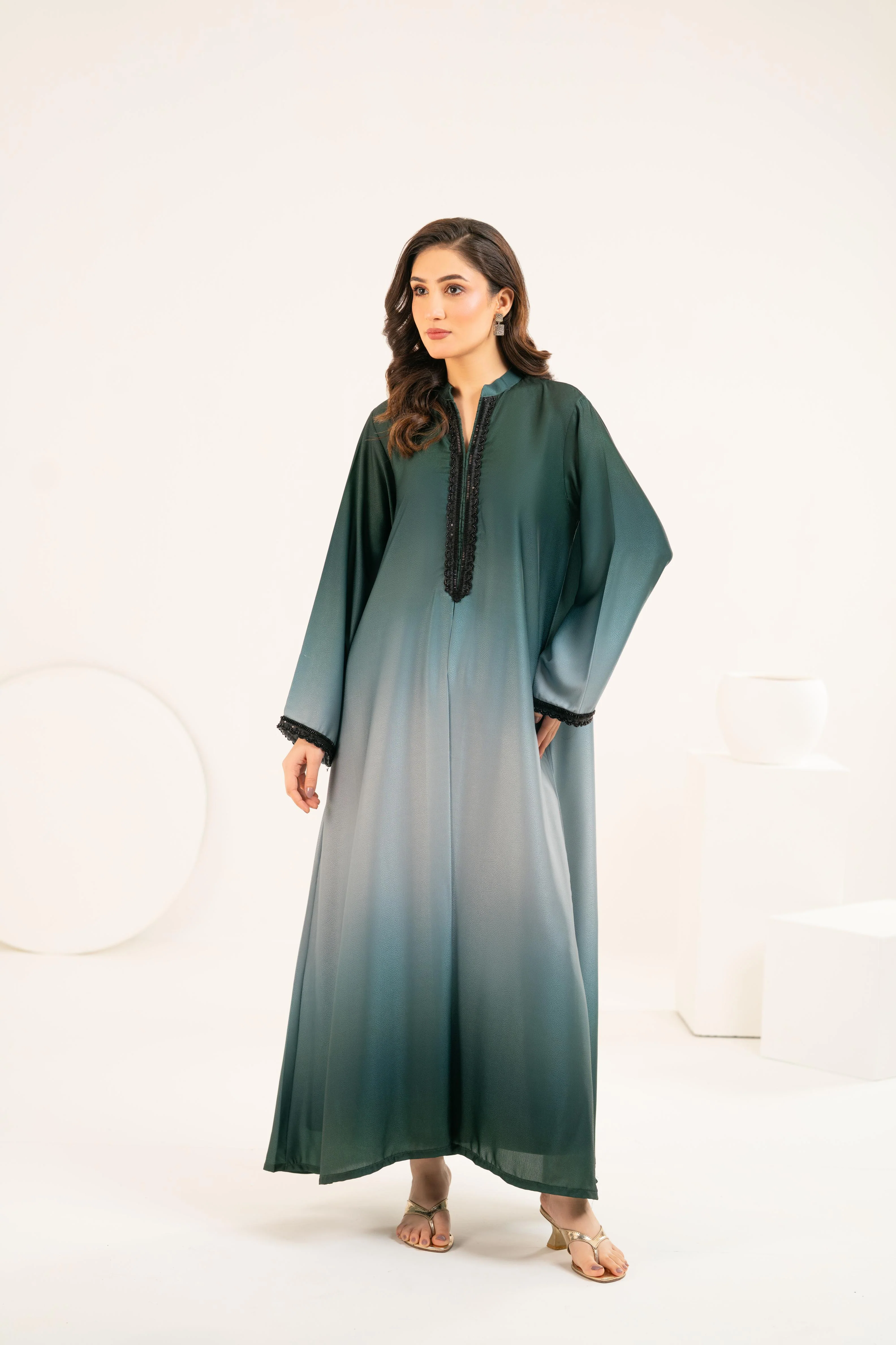 Emerald Ombre Midi Dress - Image 10