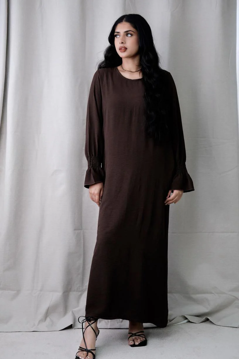 Essential Basic Chocolate Abaya - Image 3