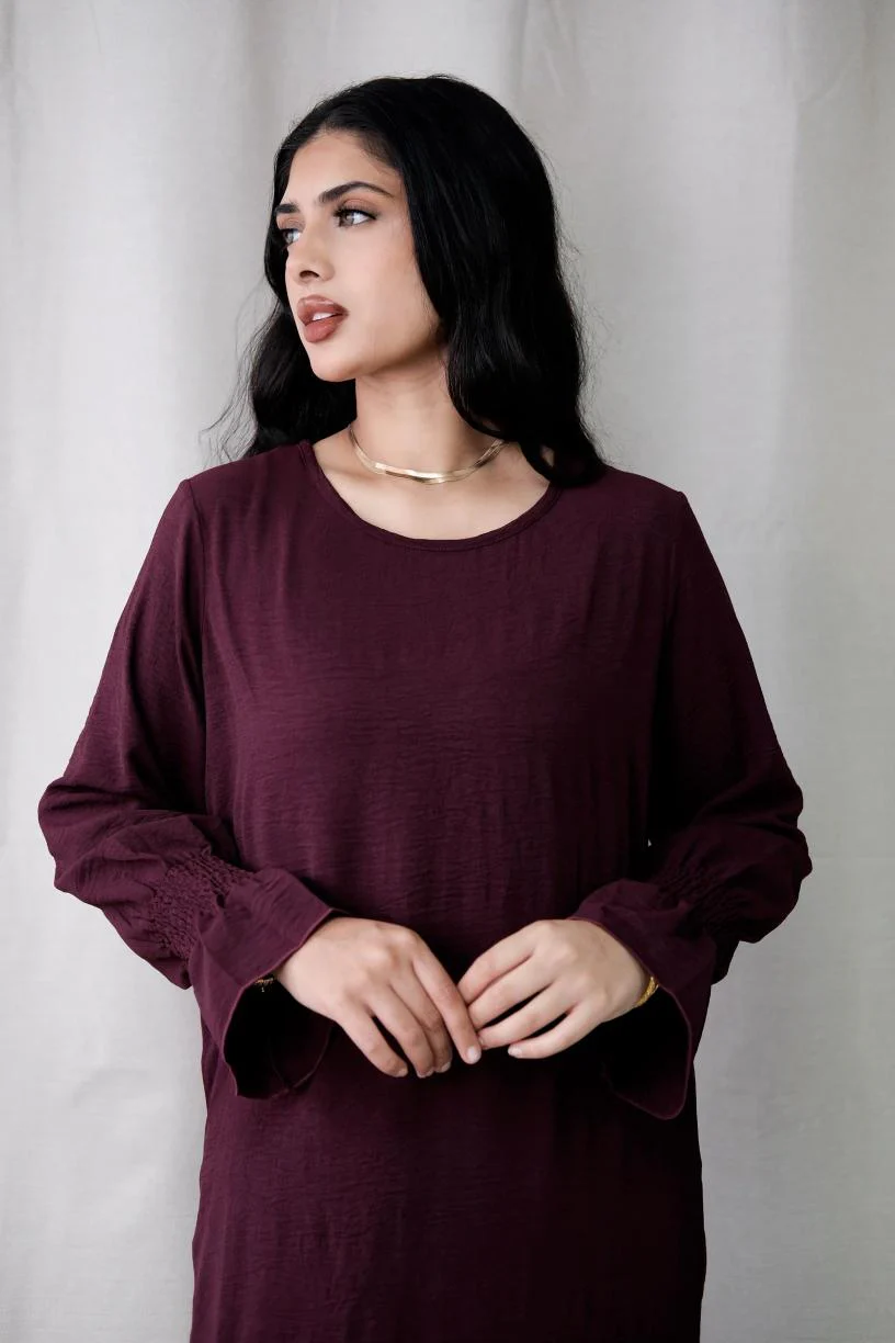 Essential Basic Maroon Abaya - Image 3