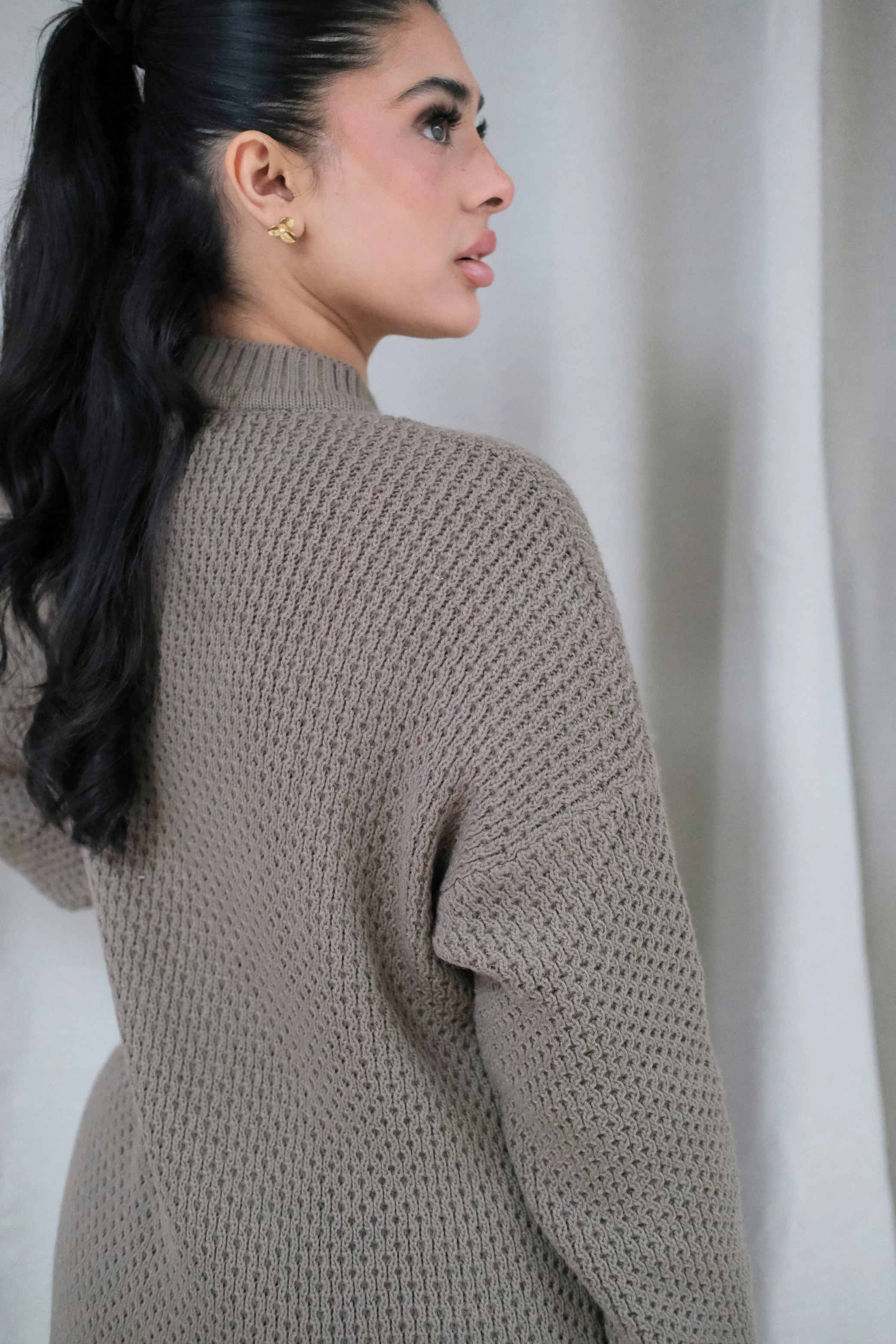 Alma Mocha Knit Dress - Image 4