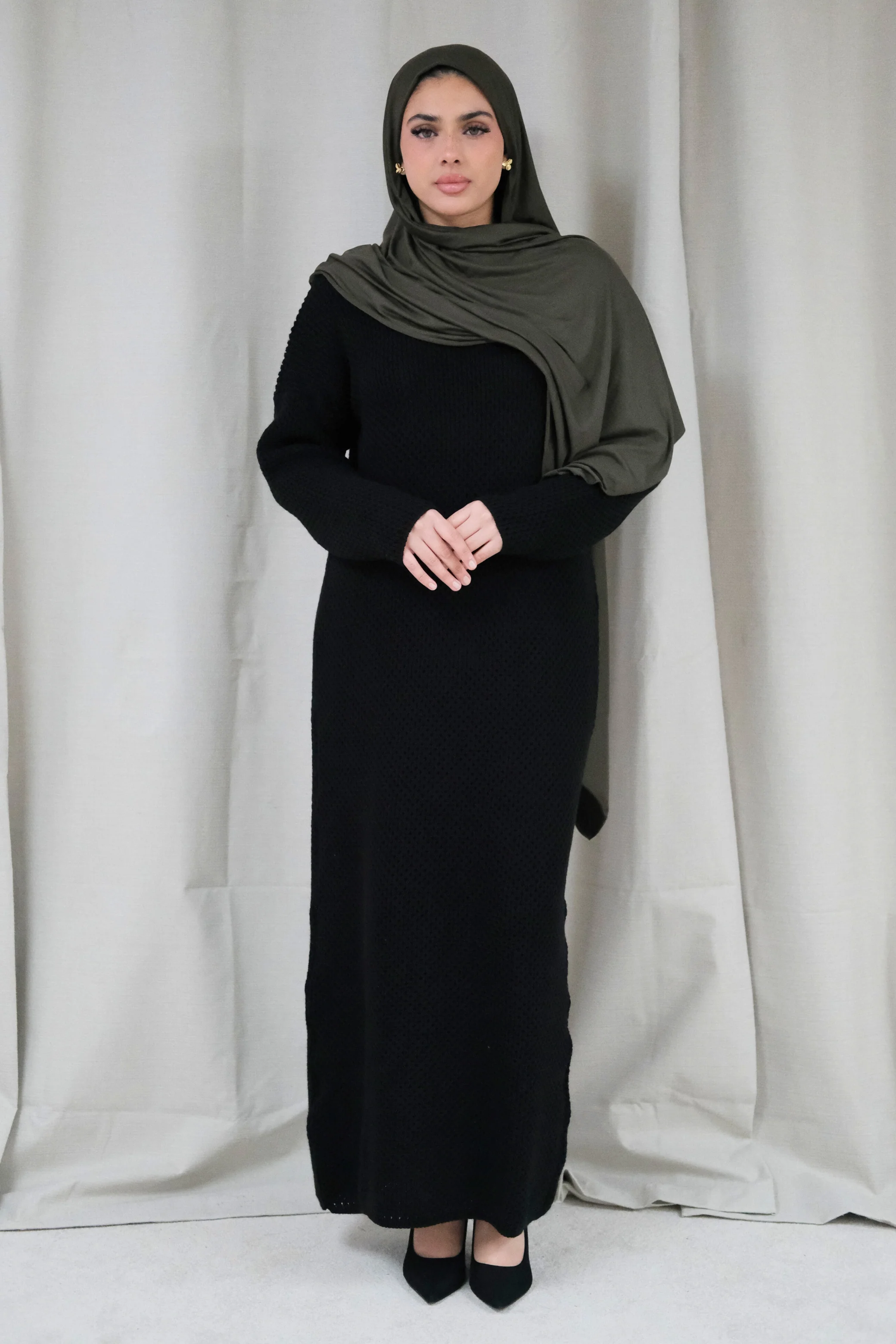 Alma Black Knit Dress - Image 5