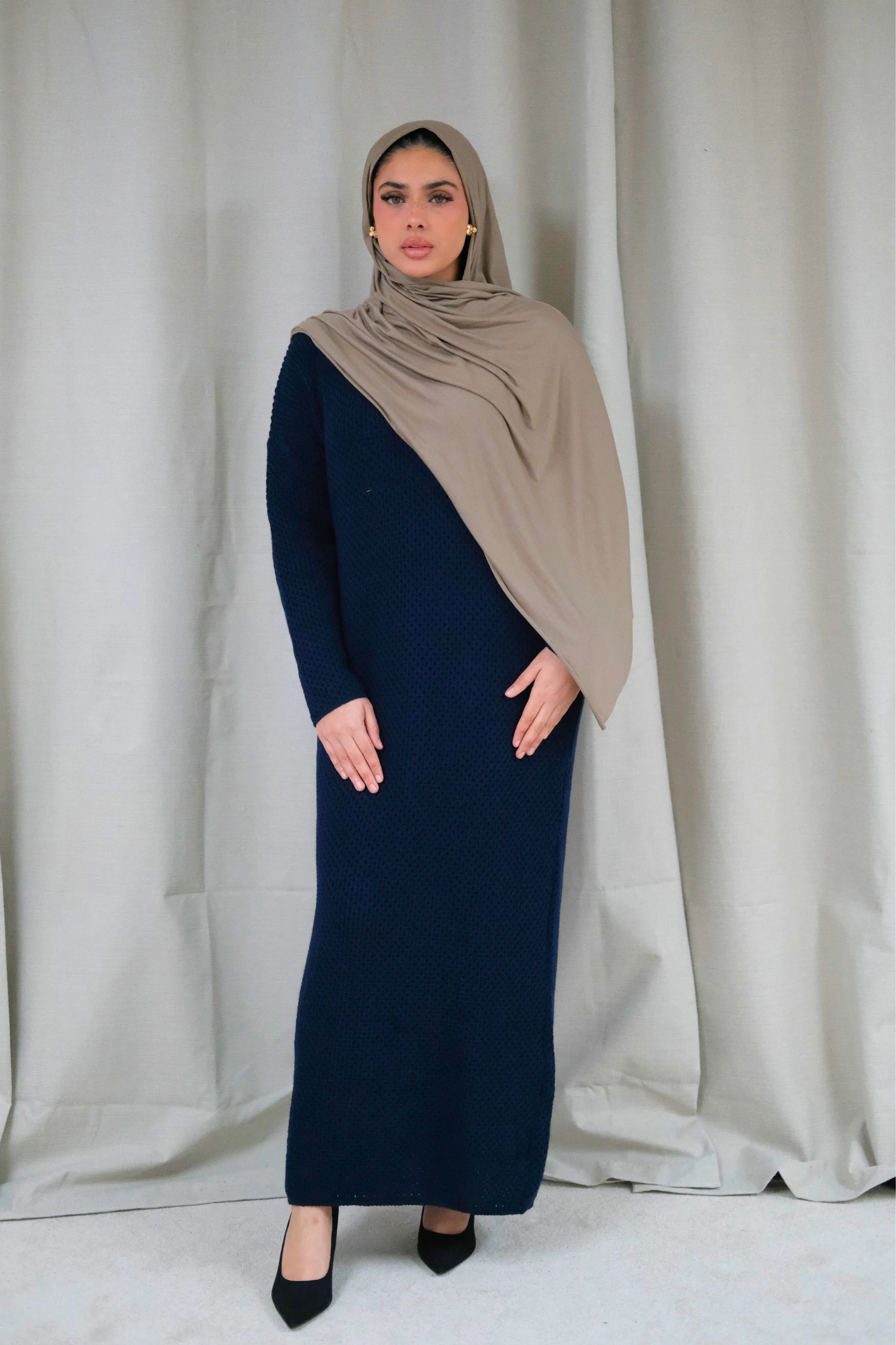 Alma Navy Knit Dress - Image 4