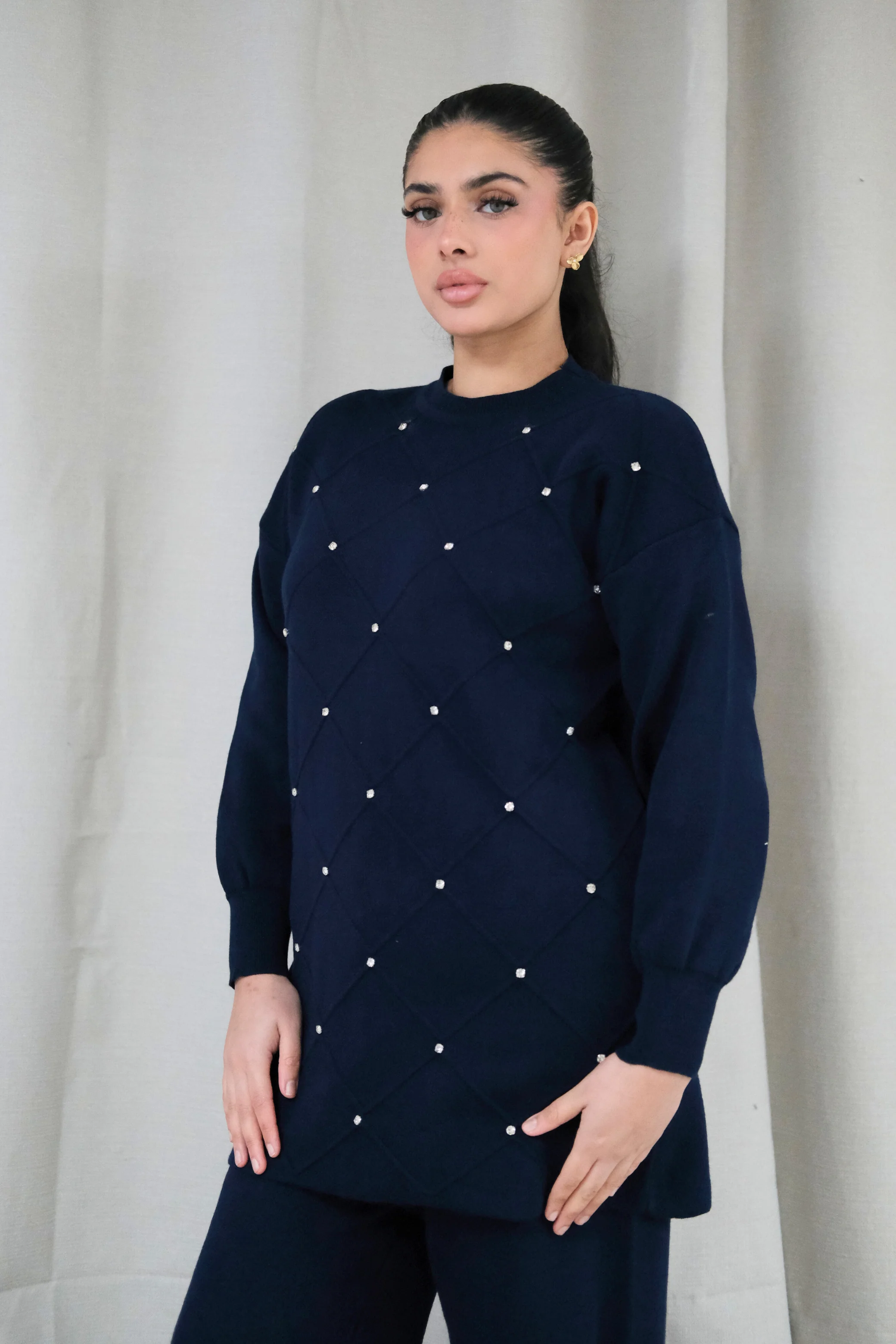 Noelle Navy Knit Co-Ord - Image 2