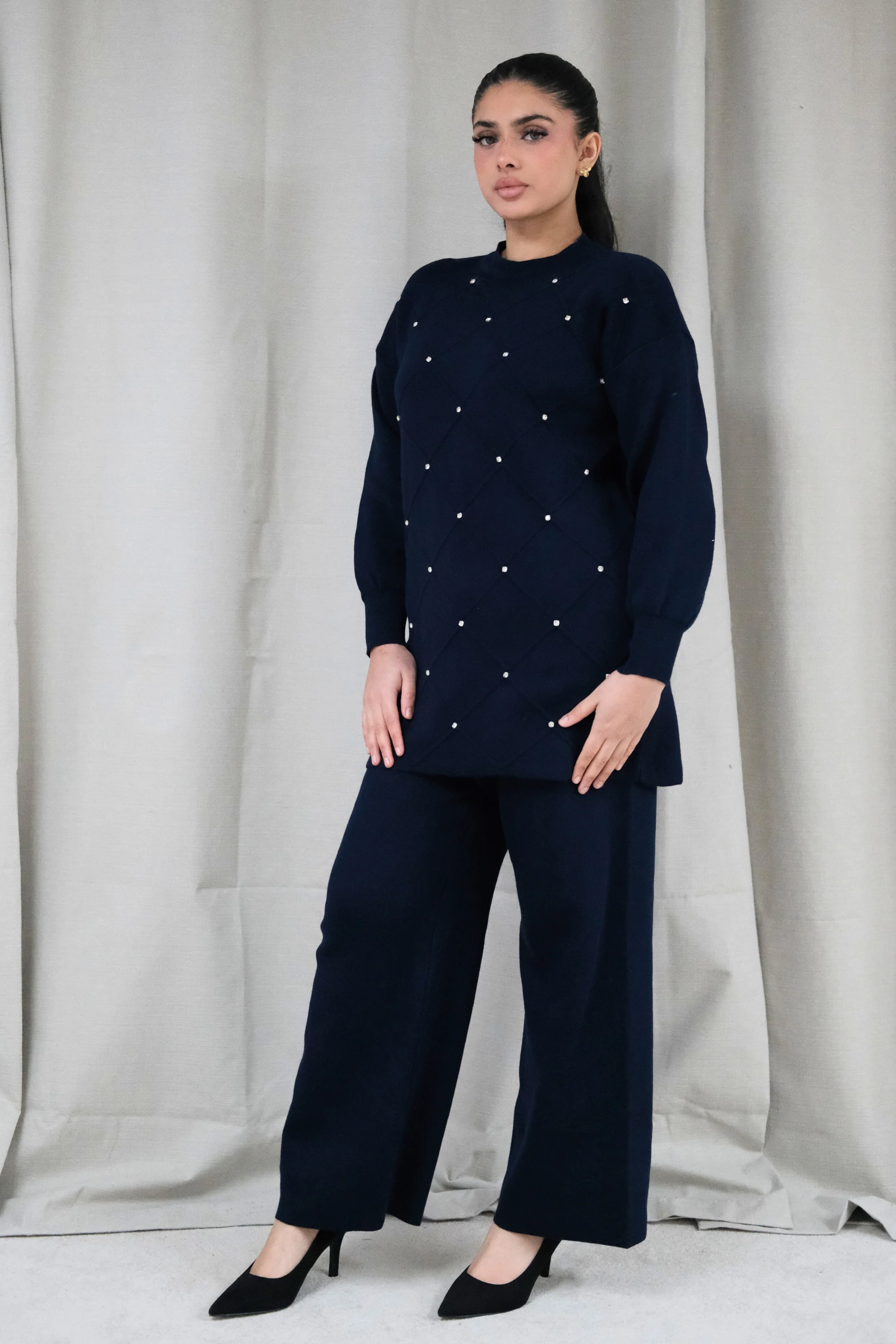 Noelle Navy Knit Co-Ord - Image 4