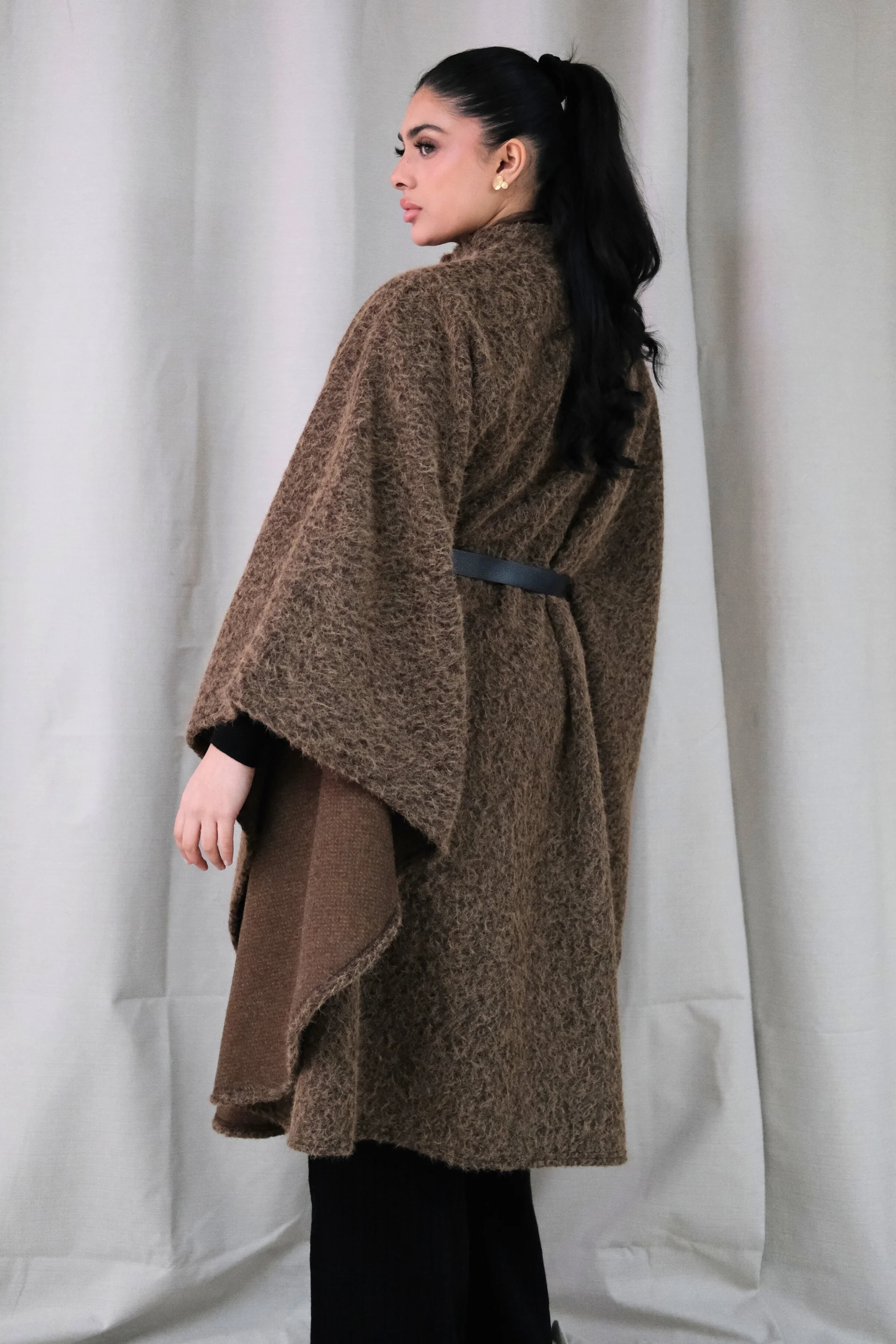 The Alara Brown Belted Cape - Image 4