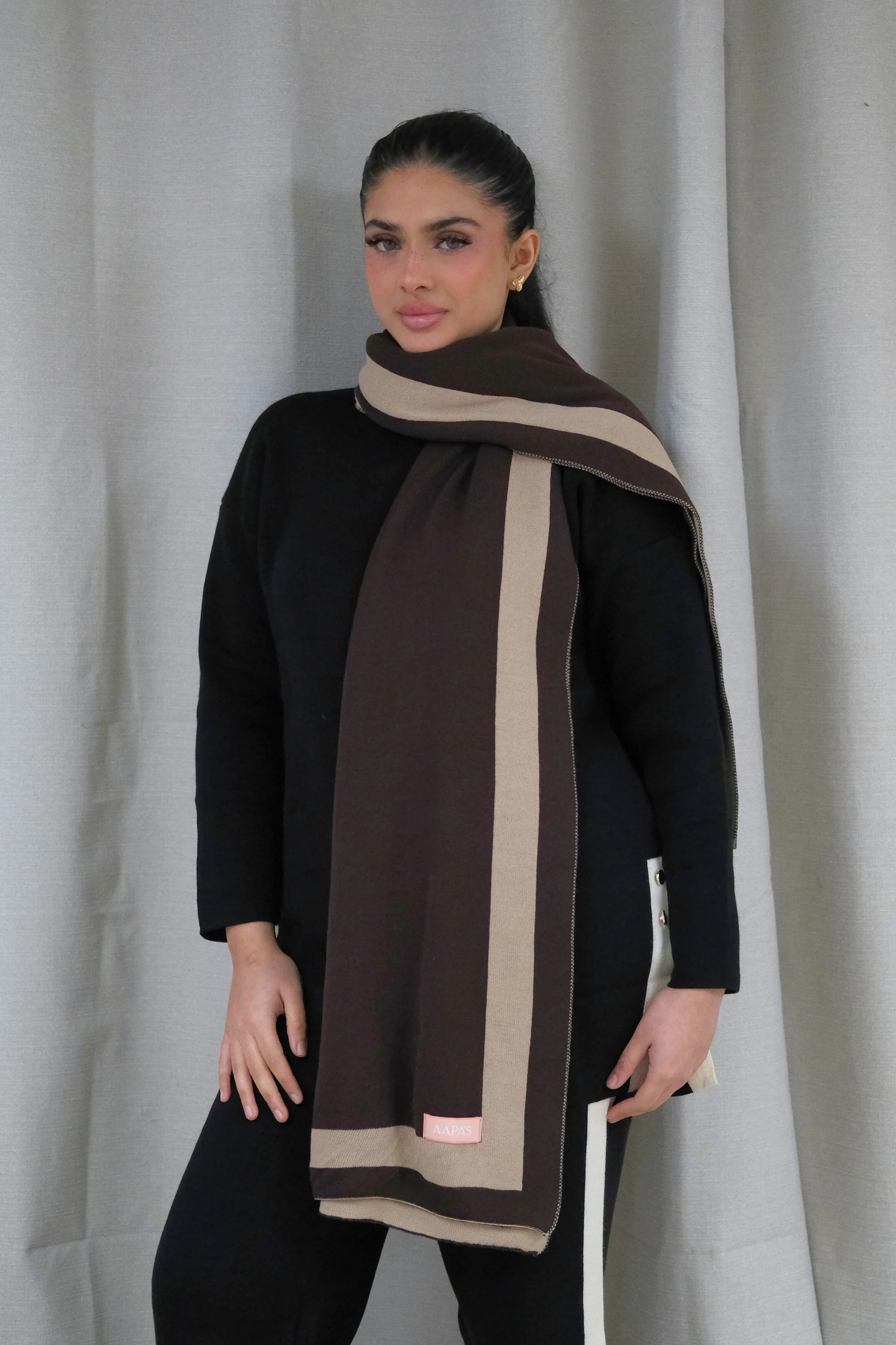 Knitted Draped Walnut Shawl - Image 4