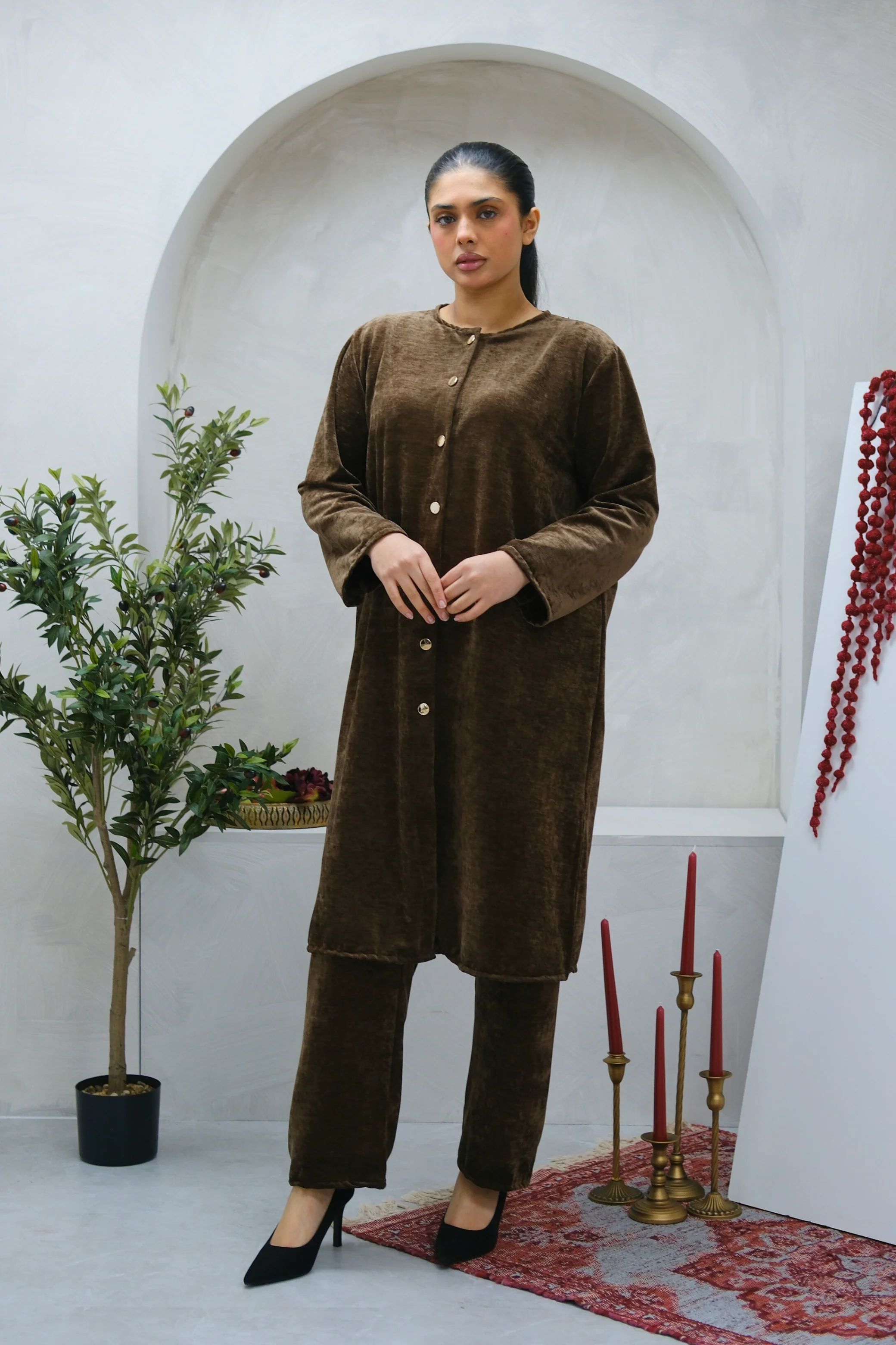 Lume Buttoned Brown Co-Ord - Image 4