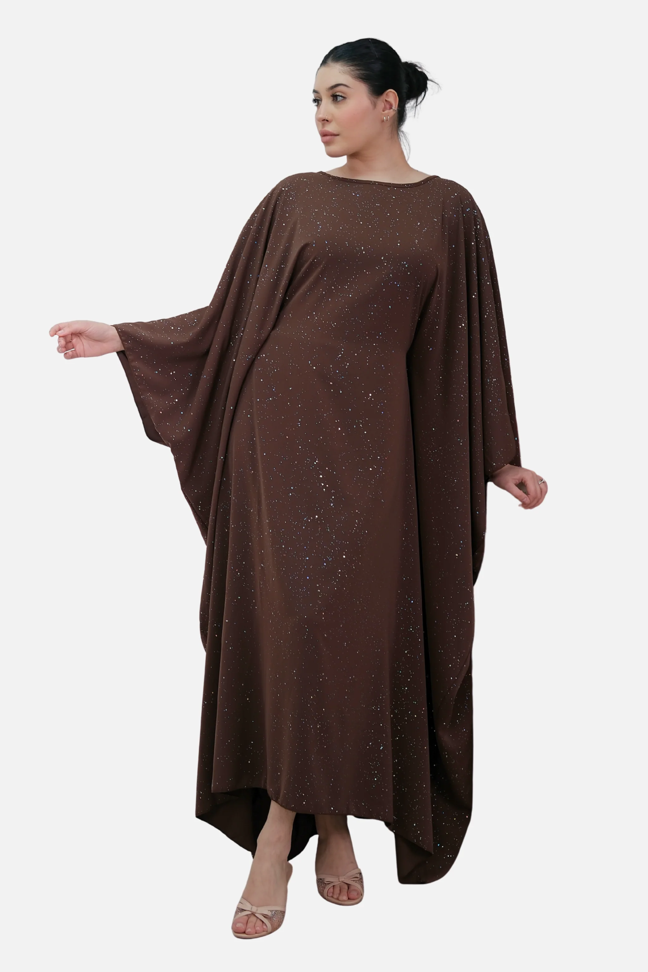 Solea Brown Drape Kaftan - Image 5