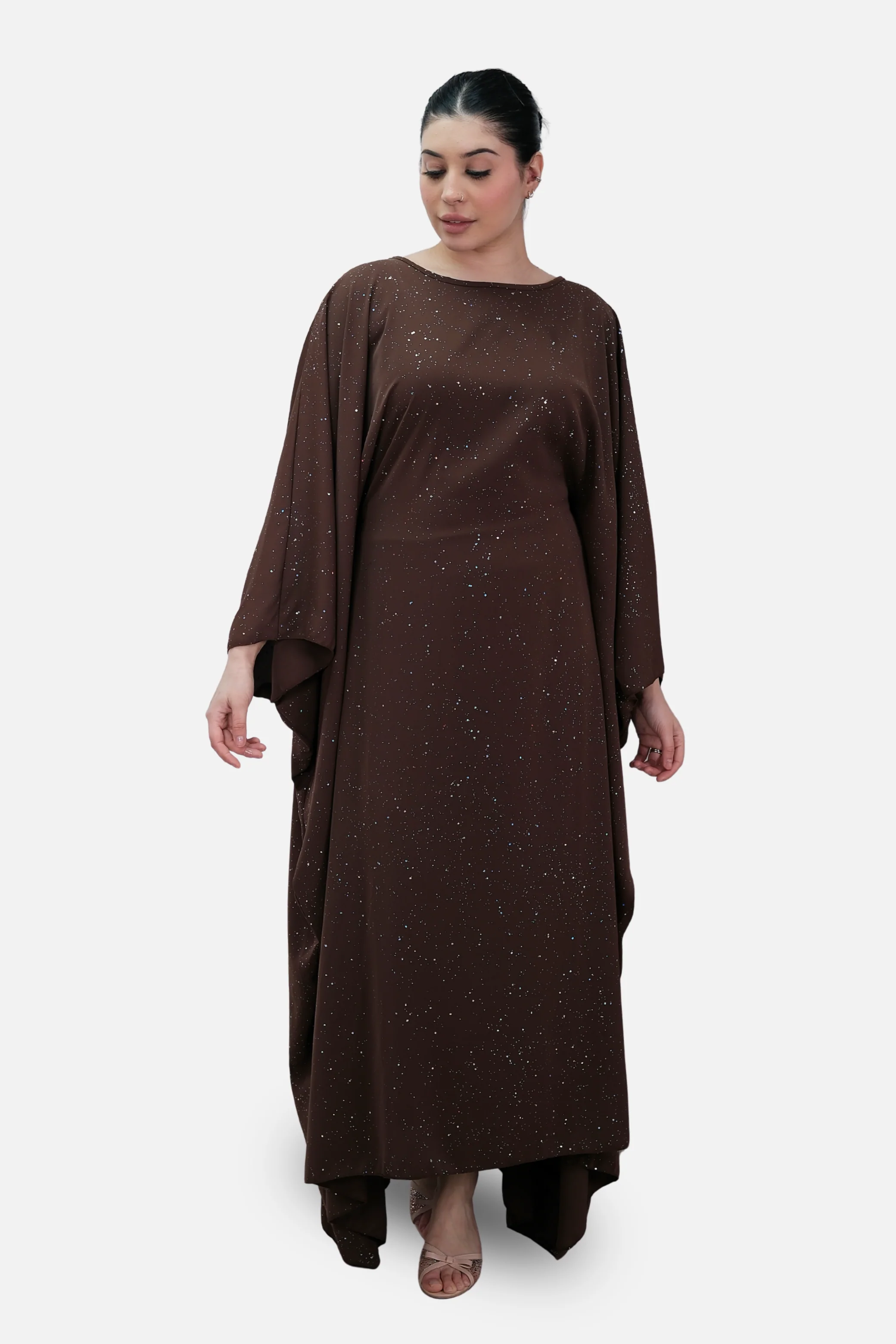 Solea Brown Drape Kaftan - Image 7