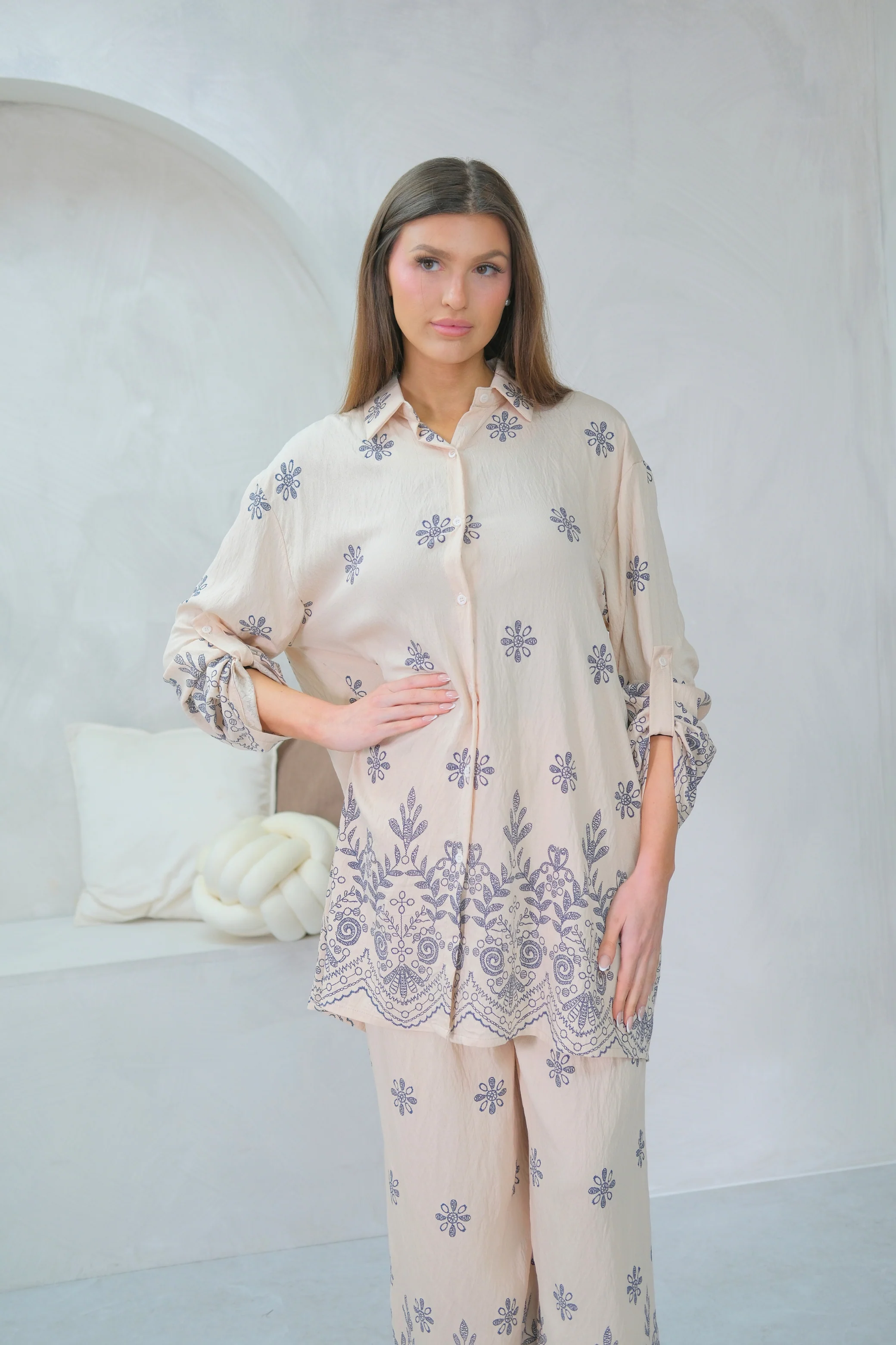 Indigo Fleur Cream Co-Ord - Image 6