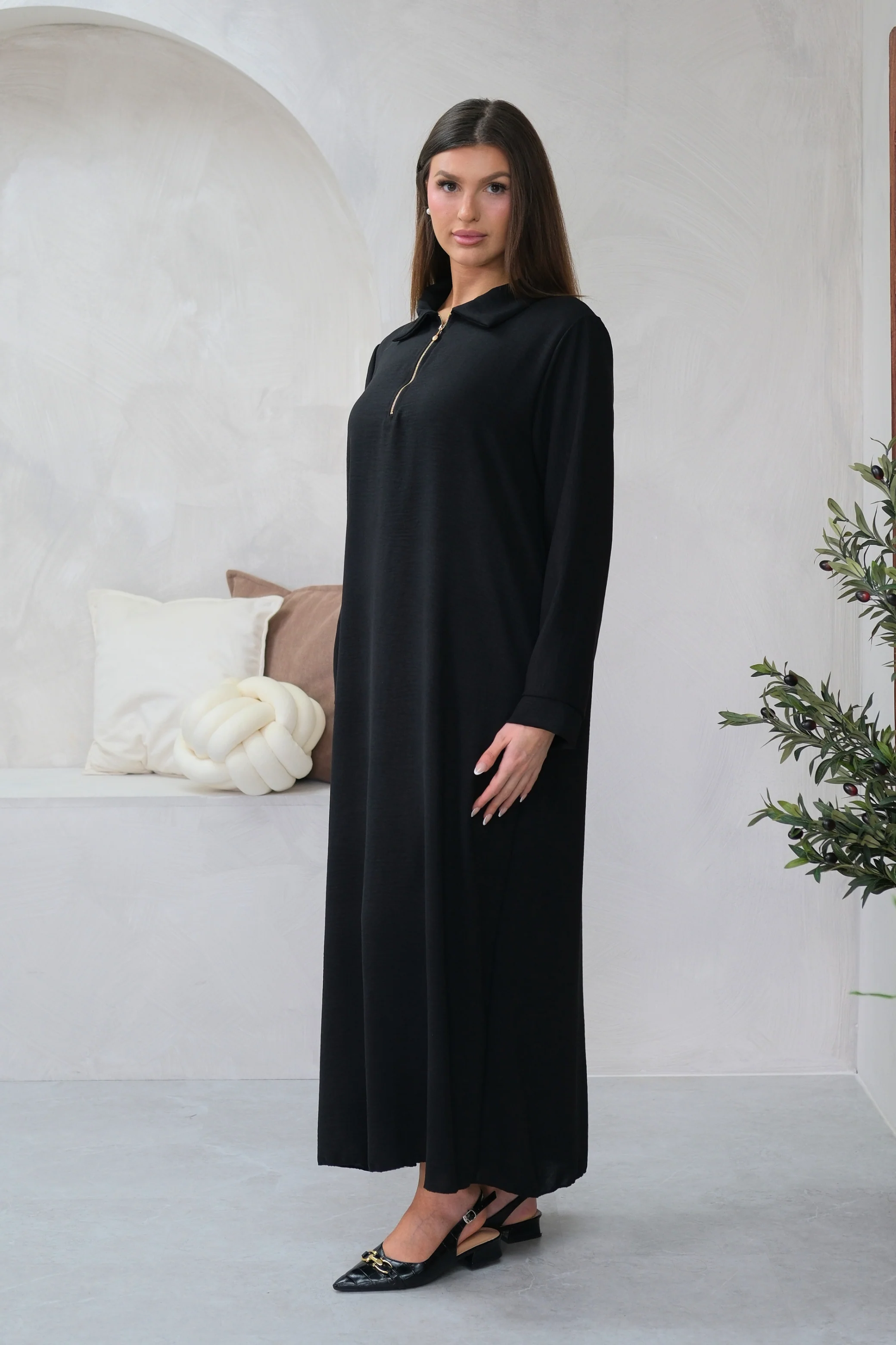 Aura Zip Black Dress - Image 5