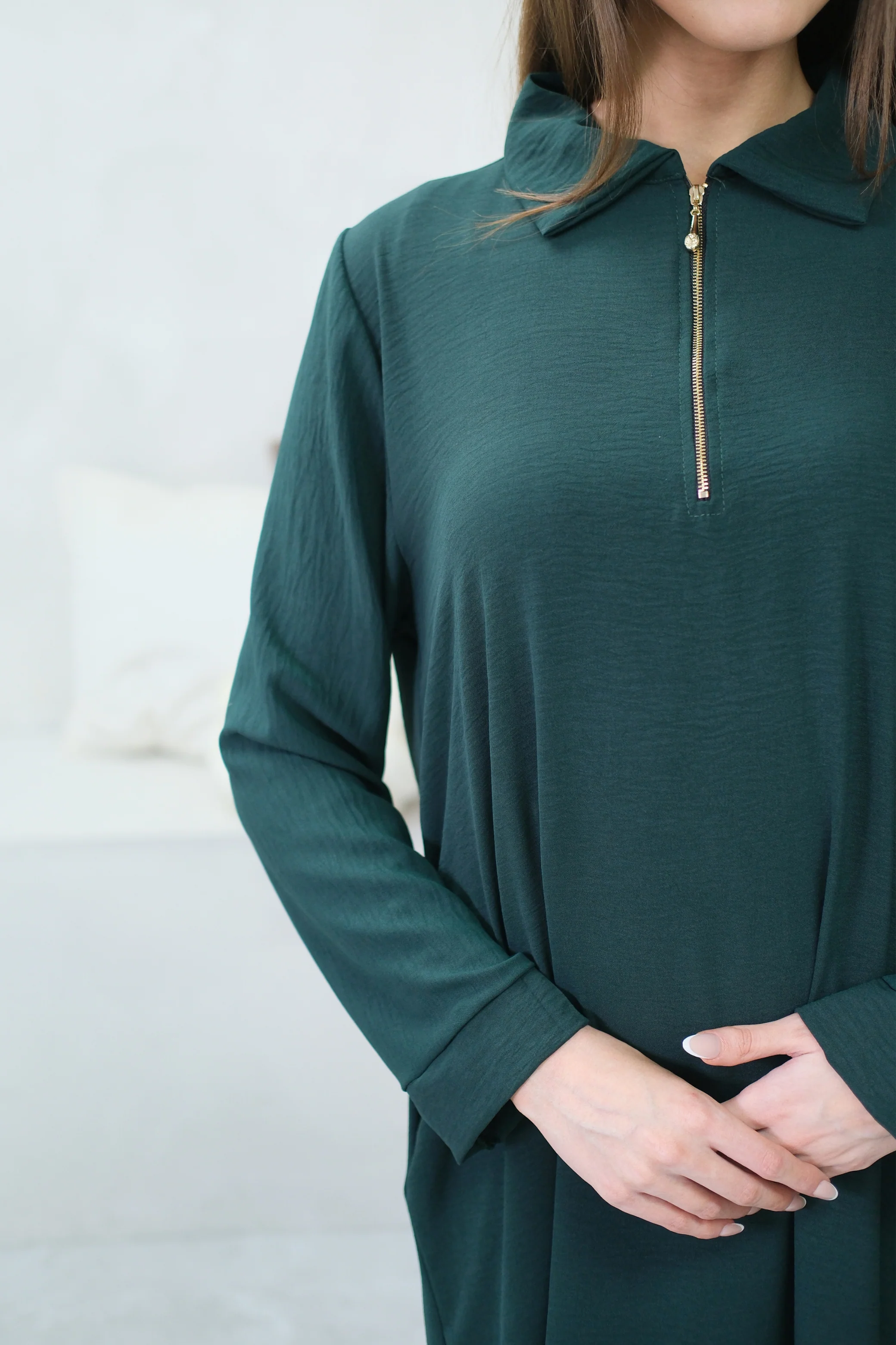 Aura Zip Green Dress - Image 4