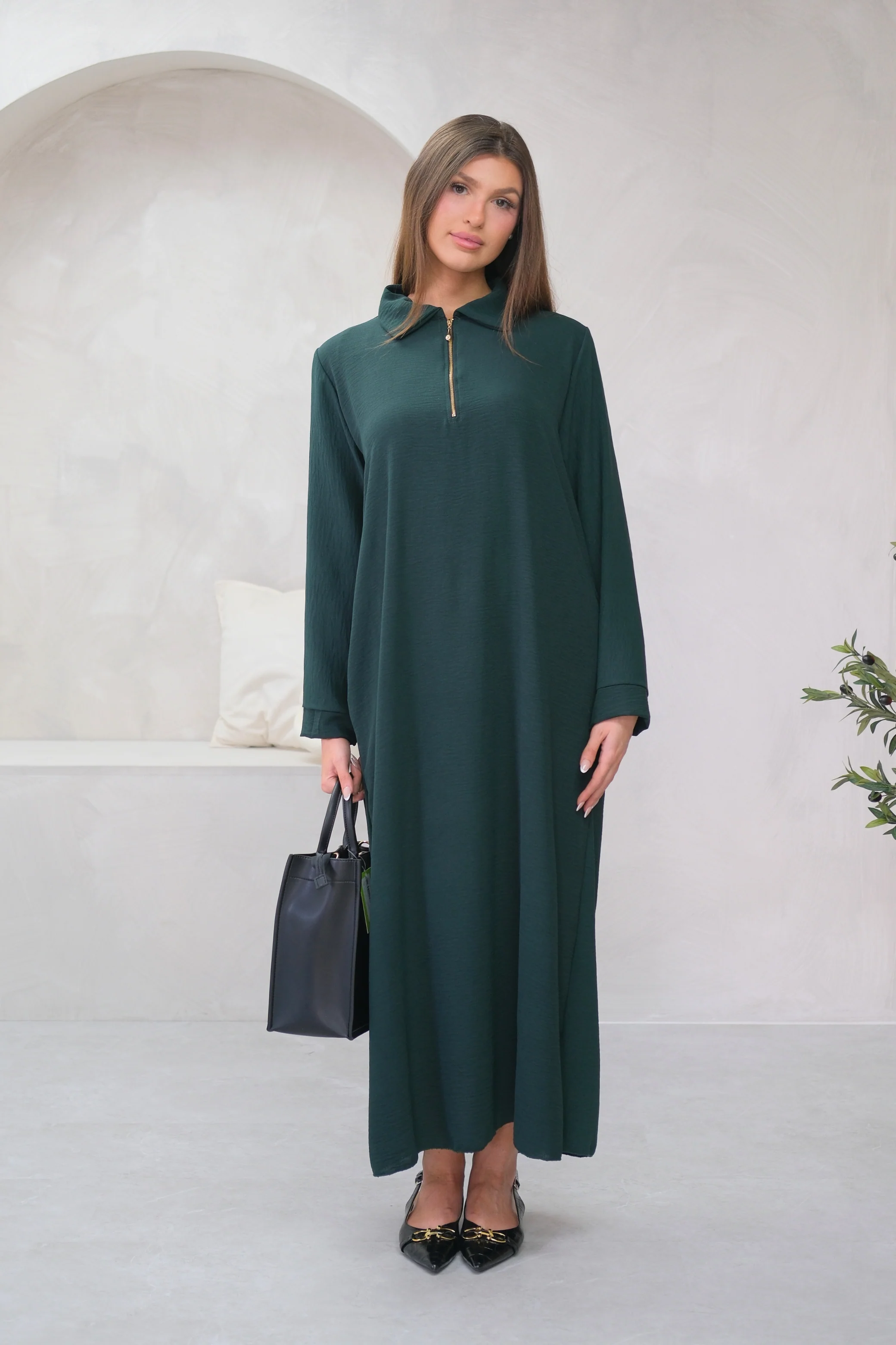 Aura Zip Green Dress - Image 5
