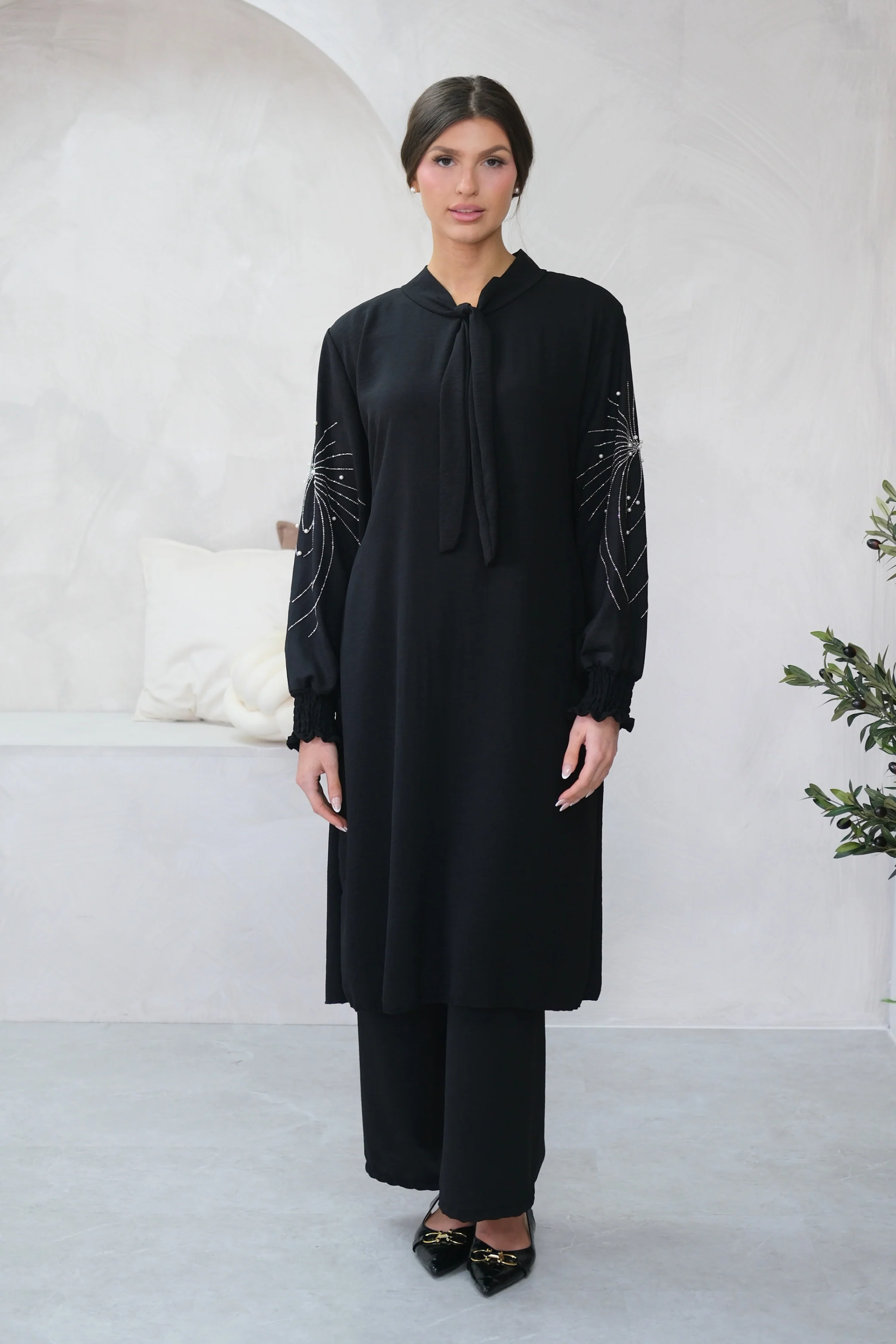 Elan Embellished Black Co-ord