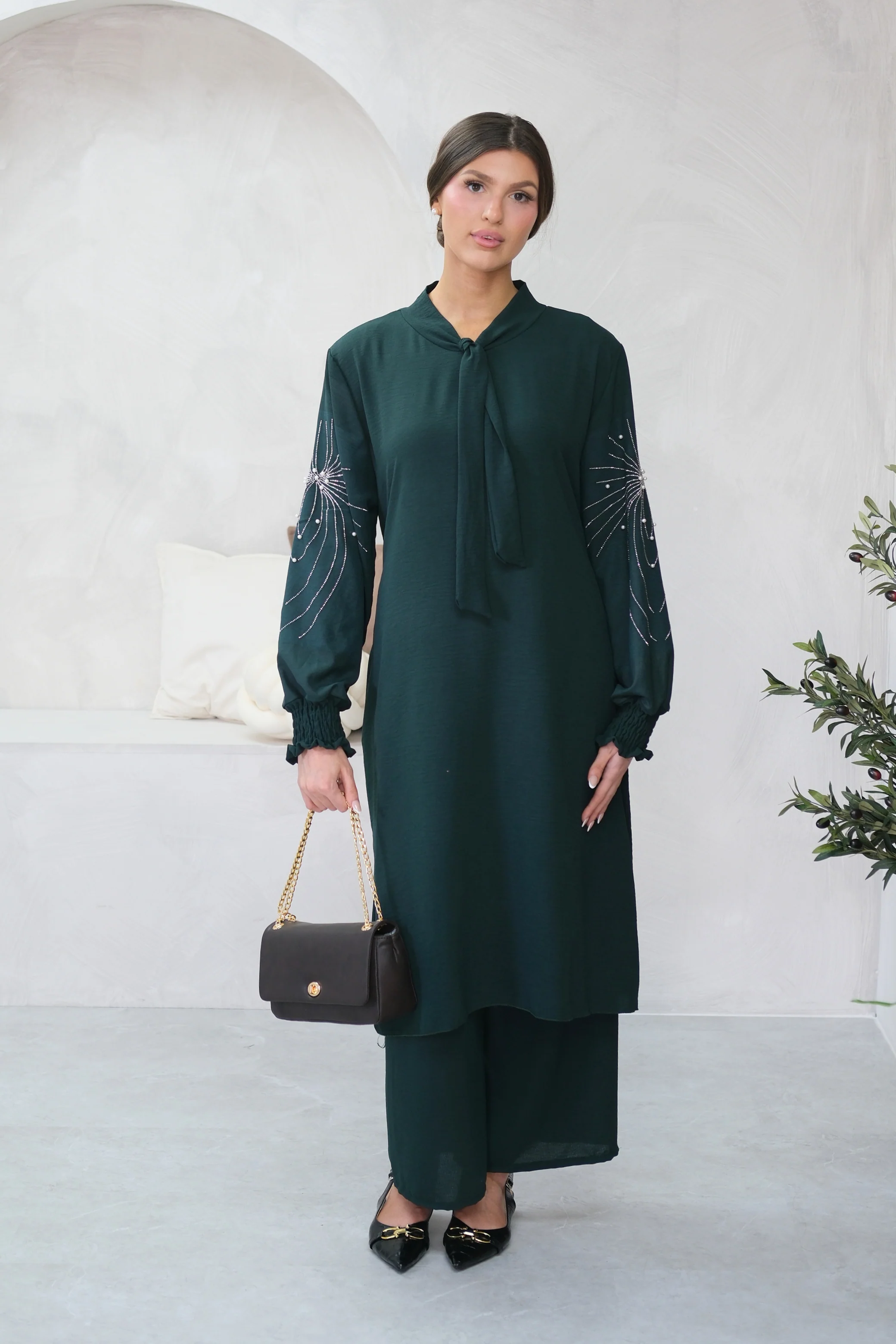 Elan Embellished Green Co-ord - Image 3