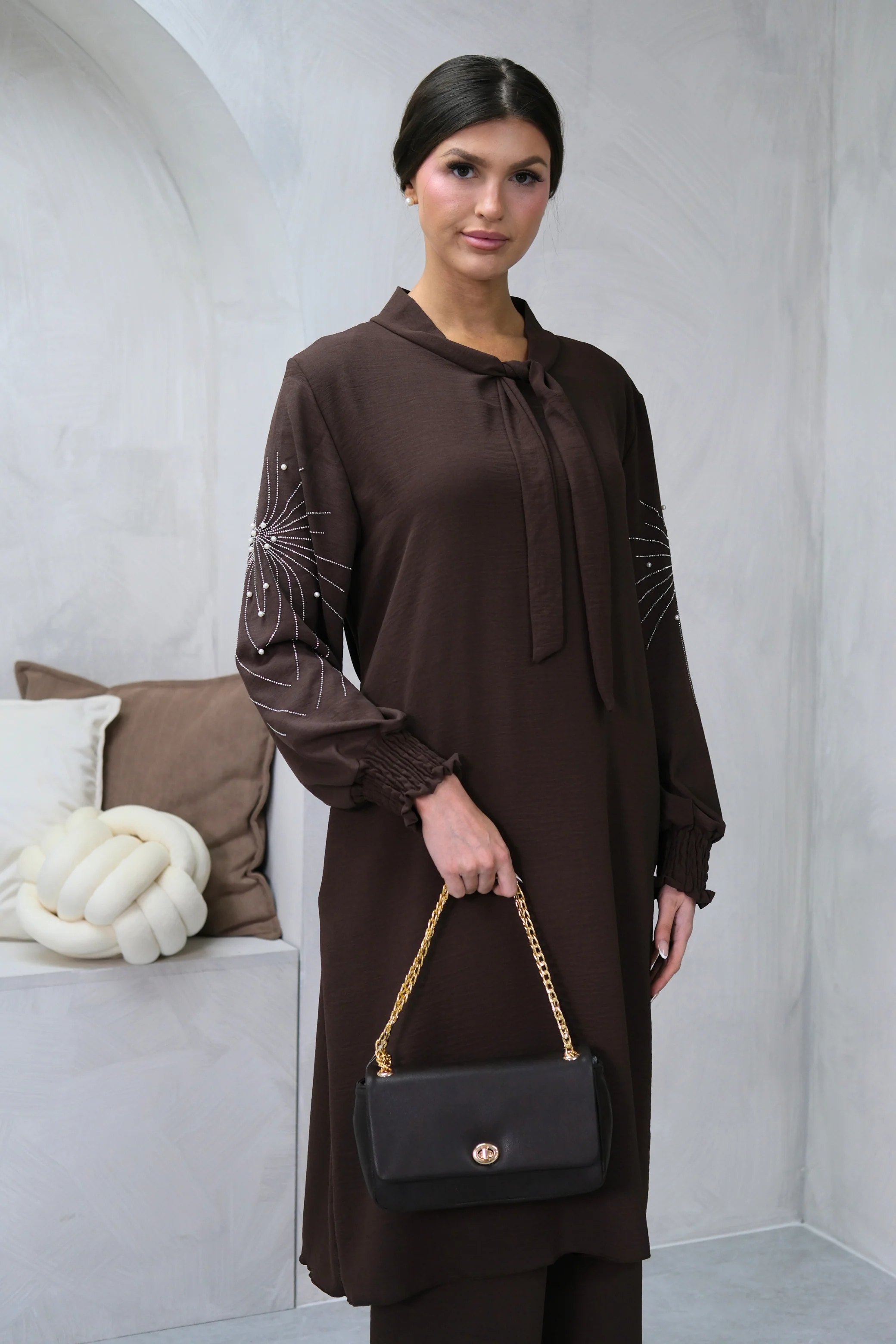 Elan Embellished Brown Co-ord - Image 2
