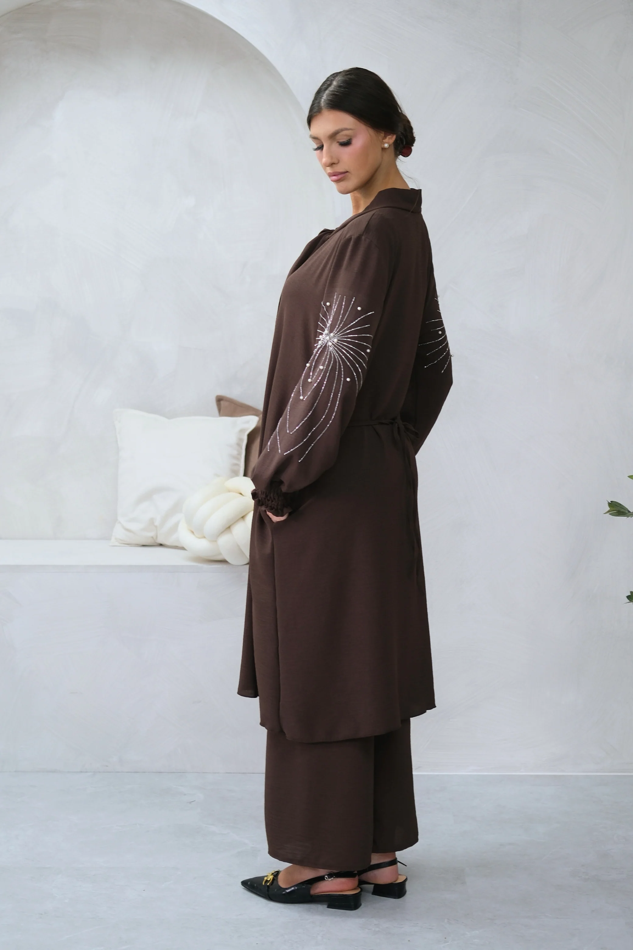 Elan Embellished Brown Co-ord - Image 4
