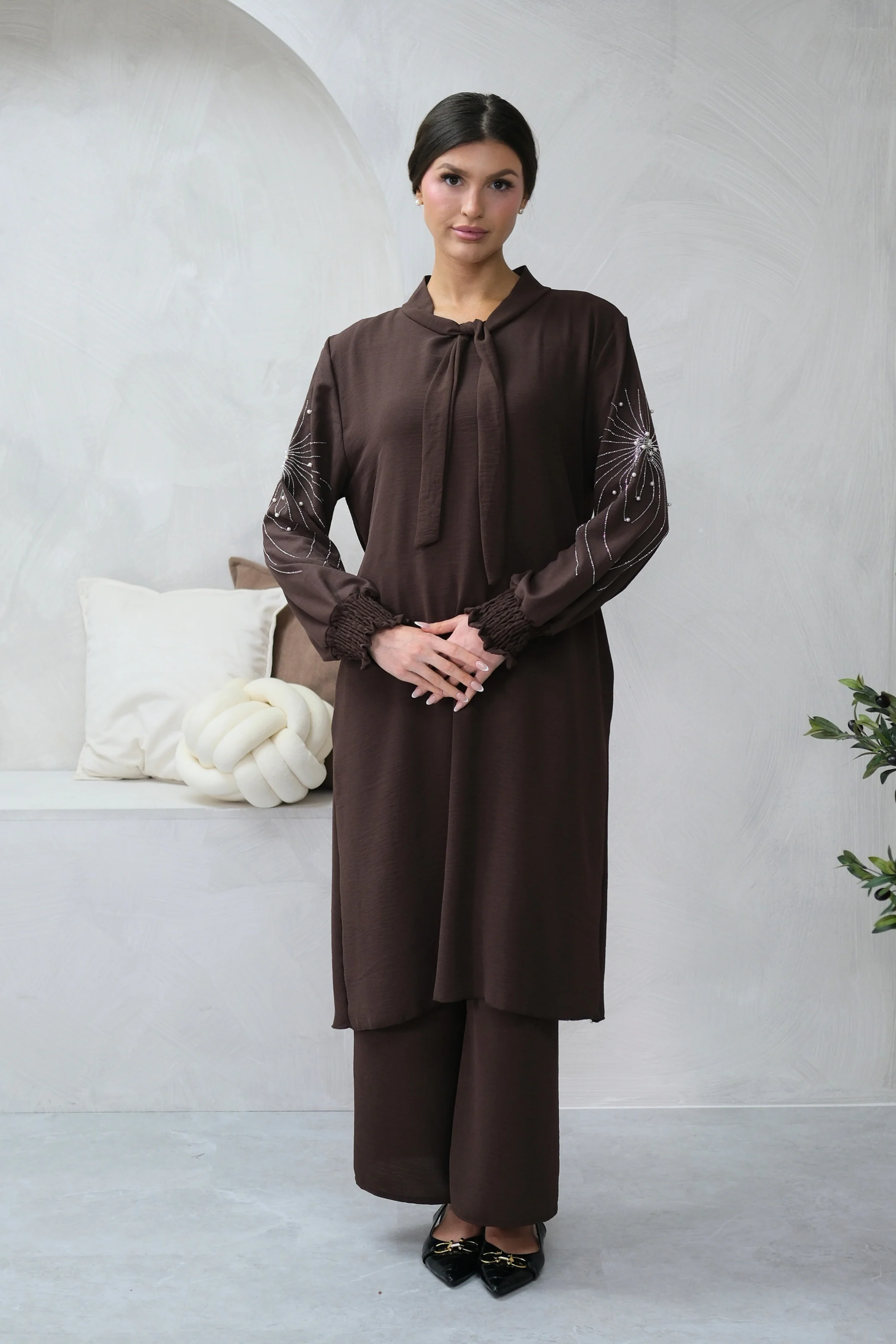 Elan Embellished Brown Co-ord - Image 5
