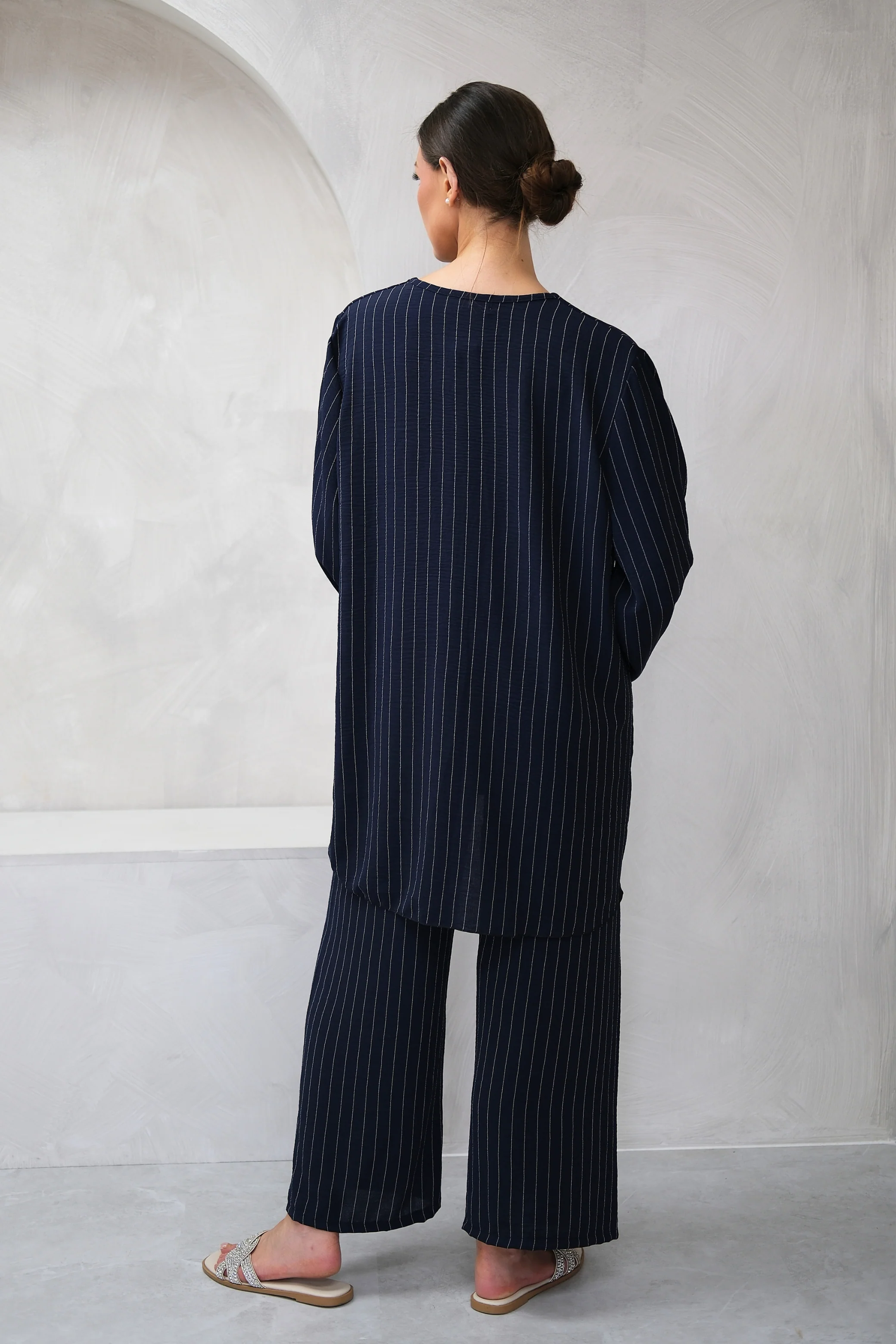 Dark Navy Pinstripe Co-Ord - Image 3