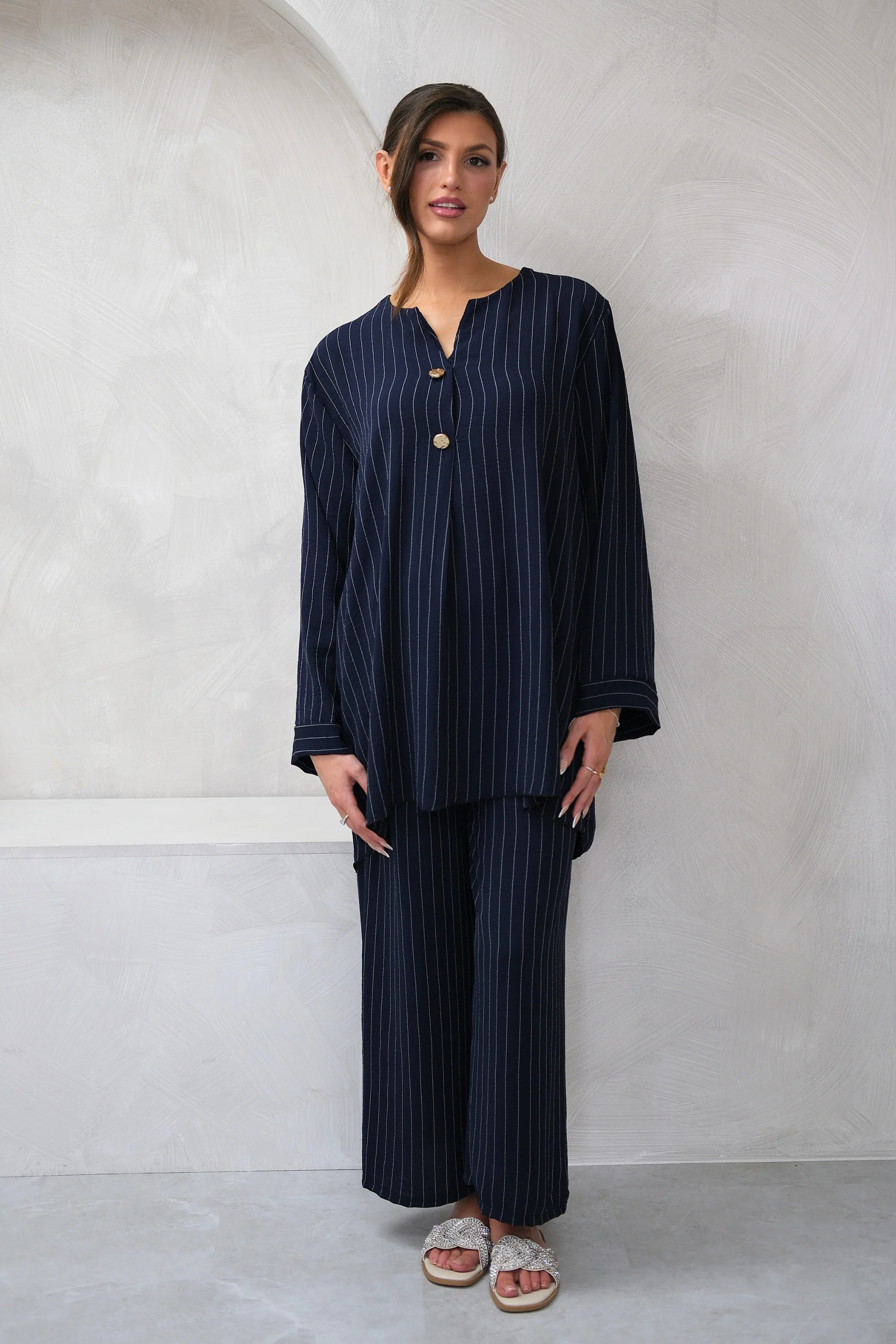 Dark Navy Pinstripe Co-Ord - Image 5