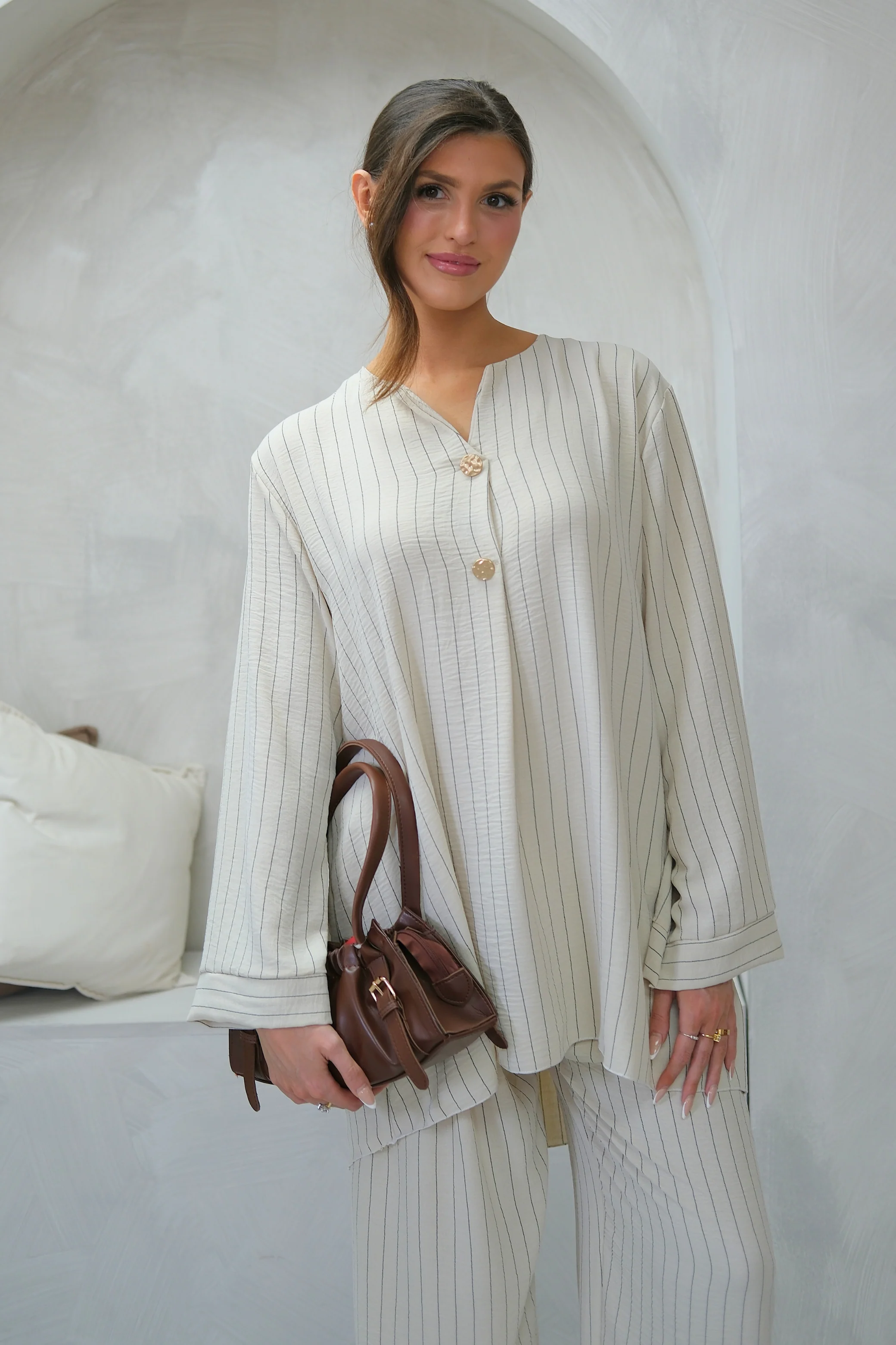 Stone Pinstripe Co-Ord - Image 2