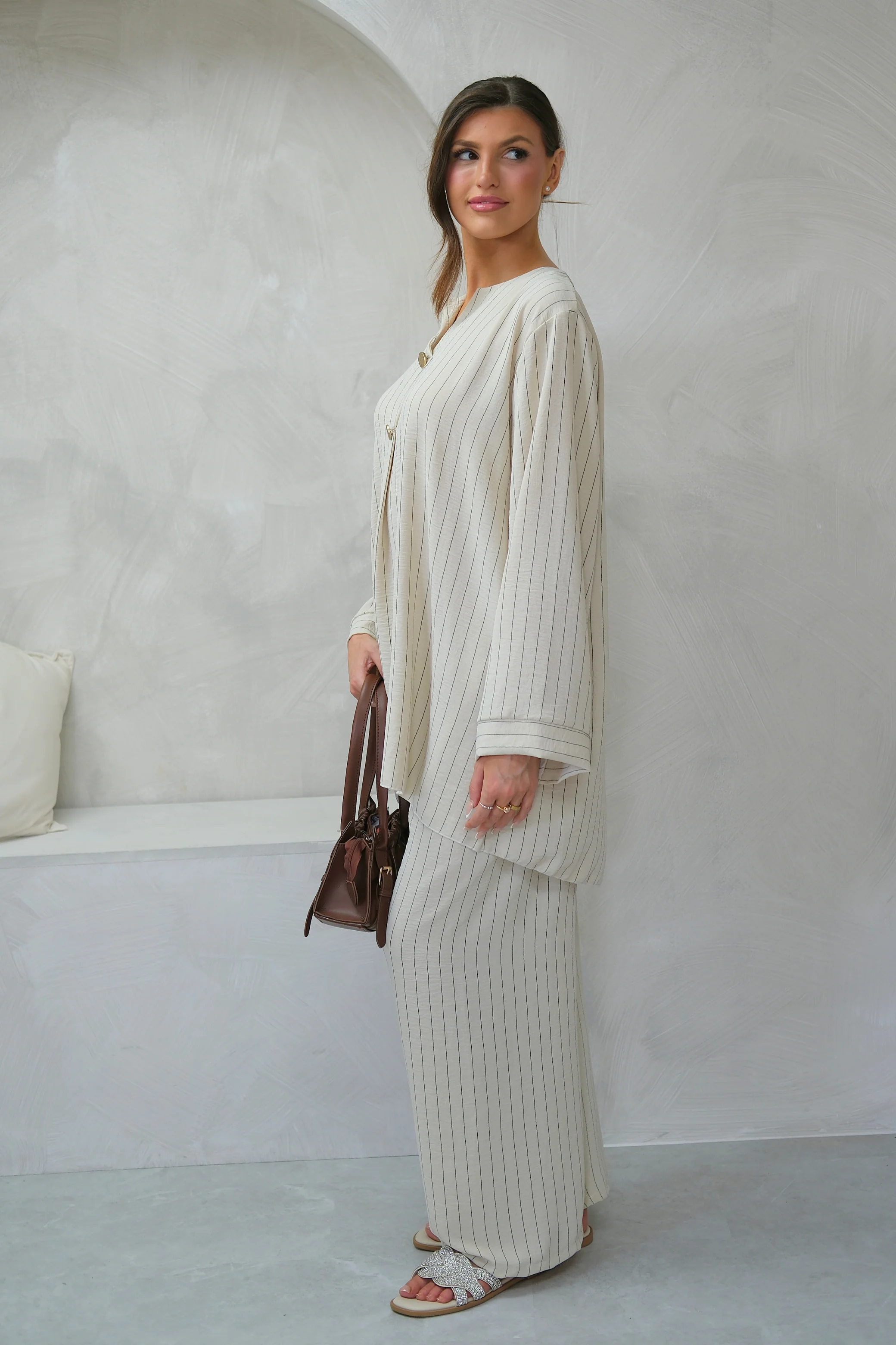 Stone Pinstripe Co-Ord - Image 3