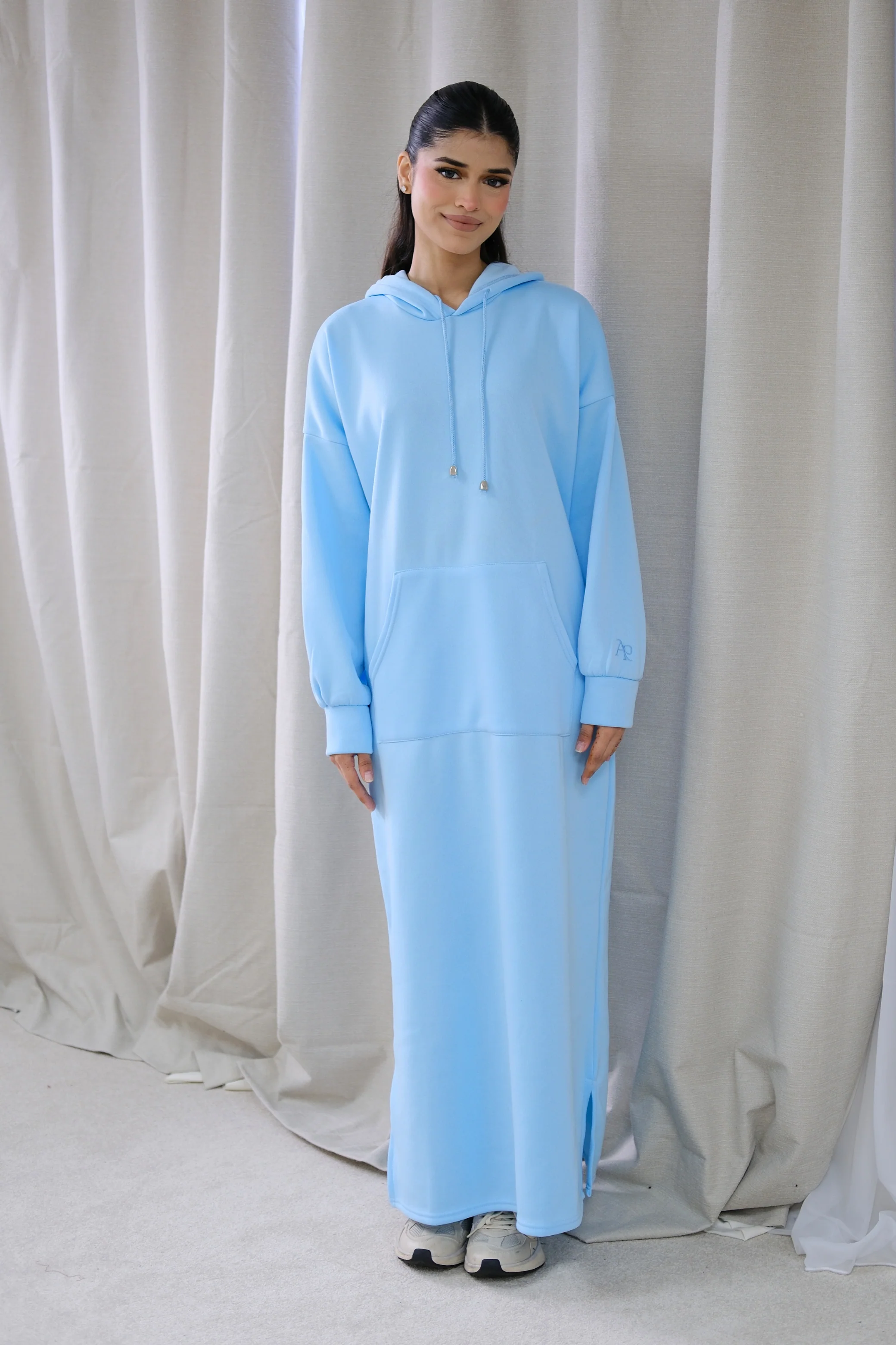 Signature Sky Blue Hoodie Dress - Image 5