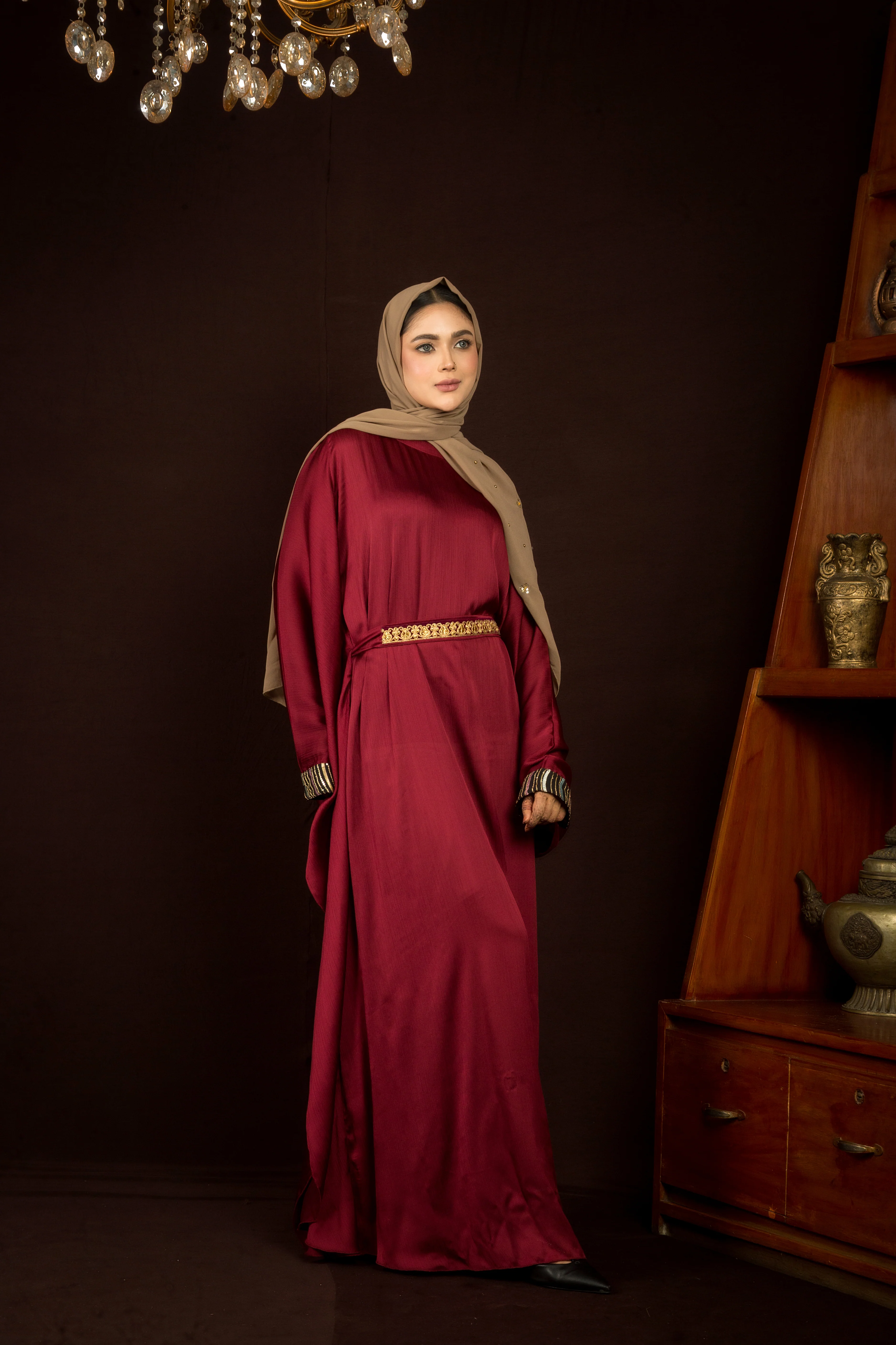 Maroon Aura Kaftan - Image 4