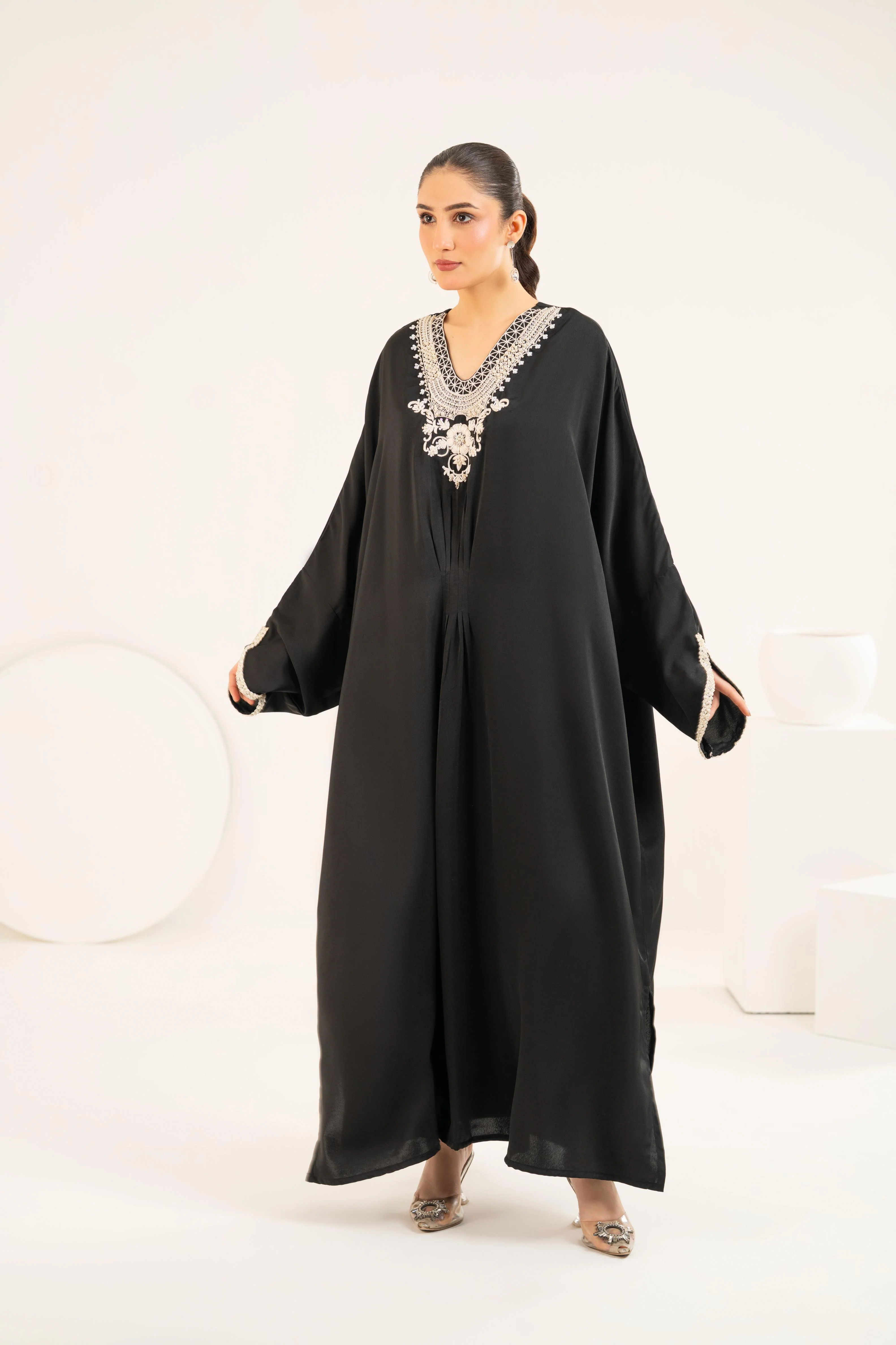 Satin Embellished Kaftan - Image 3